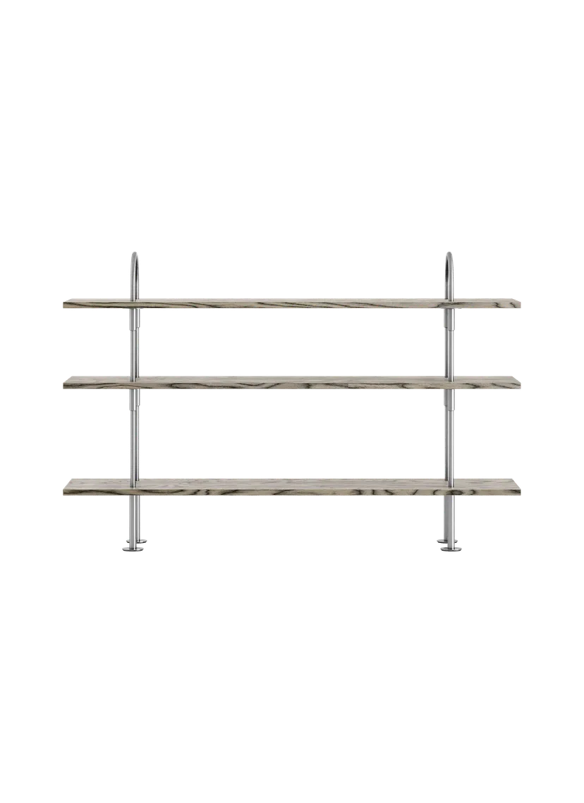 KEEN Shelf gray wood with satin steel frame