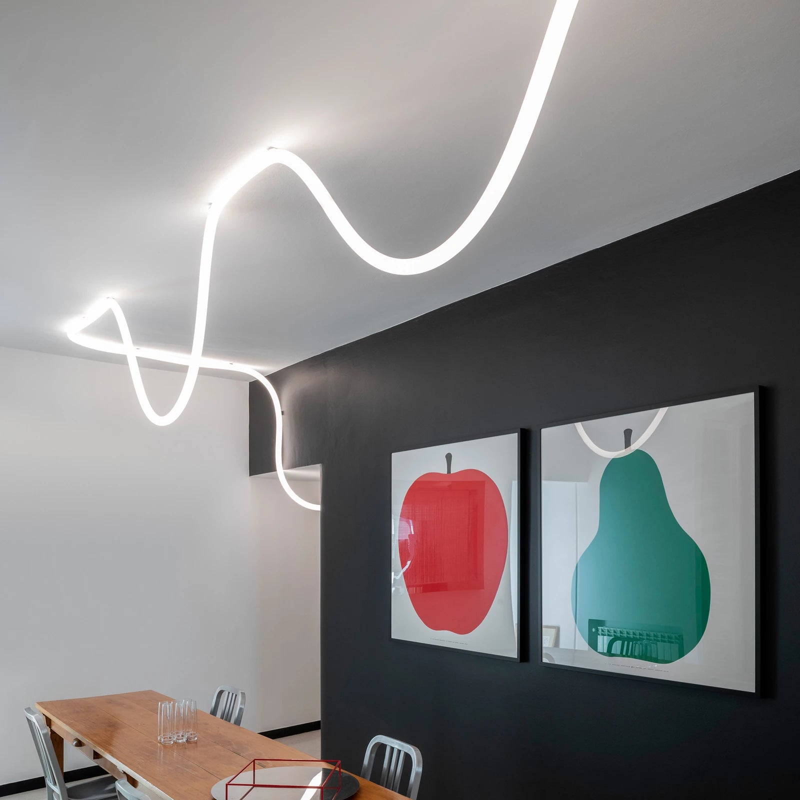 Flexible Leuchtstofflampe LA LINEA Aluminium