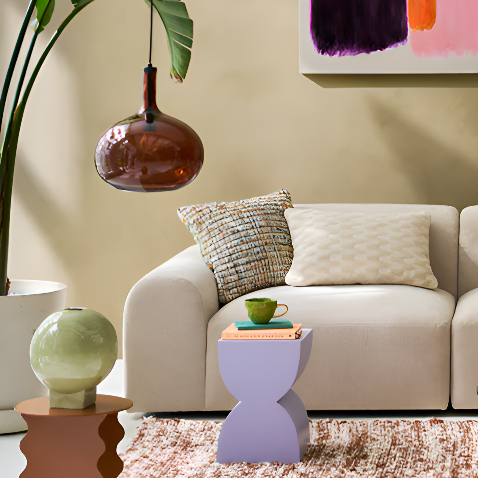 Queda hanging lamp brown glass