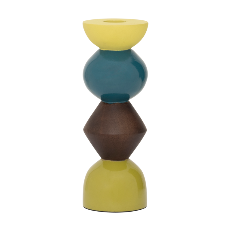 Candle holder SIGNE braun mit grünem