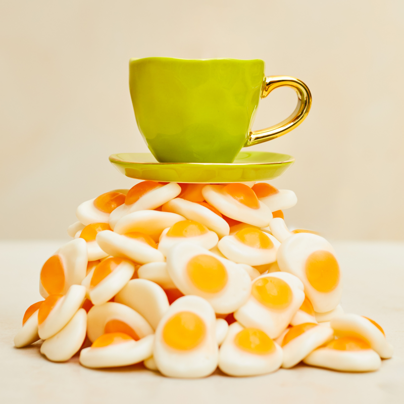 Filiżanka do espresso GOOD MORNING zielony ze złotym – styl nowoczesny