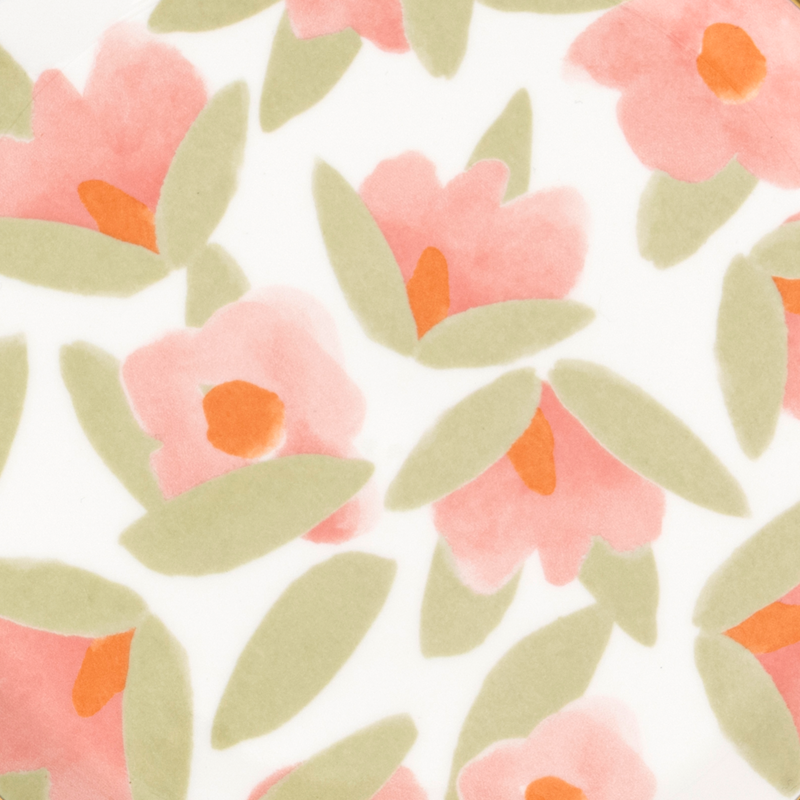 LILJA Plate Pink Floral Motif