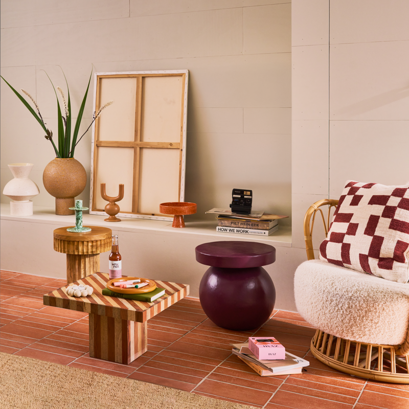 MOSI Plum Side Table Cotton Maché