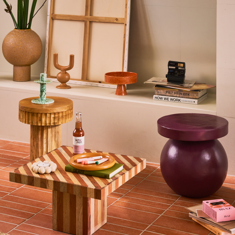 MOSI Plum Side Table Cotton Maché