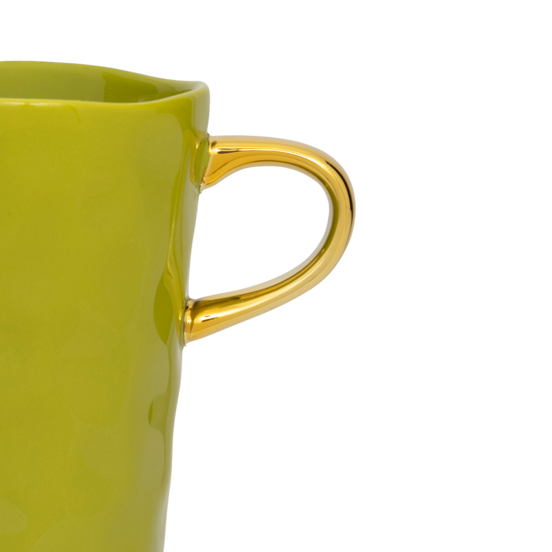 Kubek do latte GOOD MORNING zielony ze złotym – Urban Nature Culture