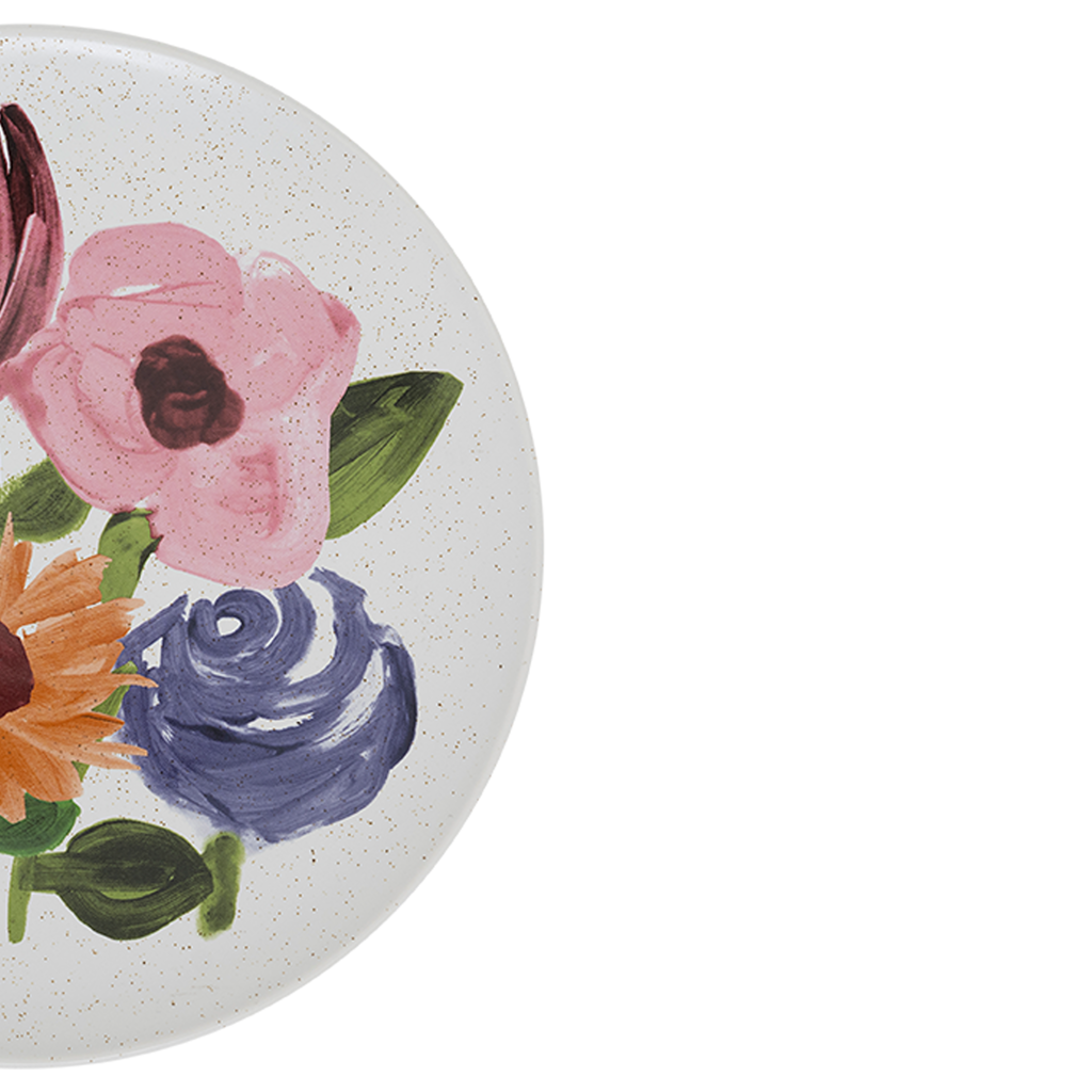 Ceramic Dinner Plate HANAKO Plant Motif