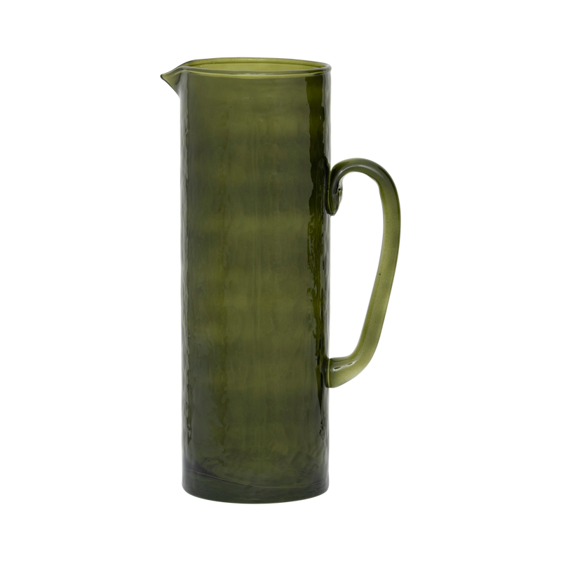 HAMMERED Green Glass Jug