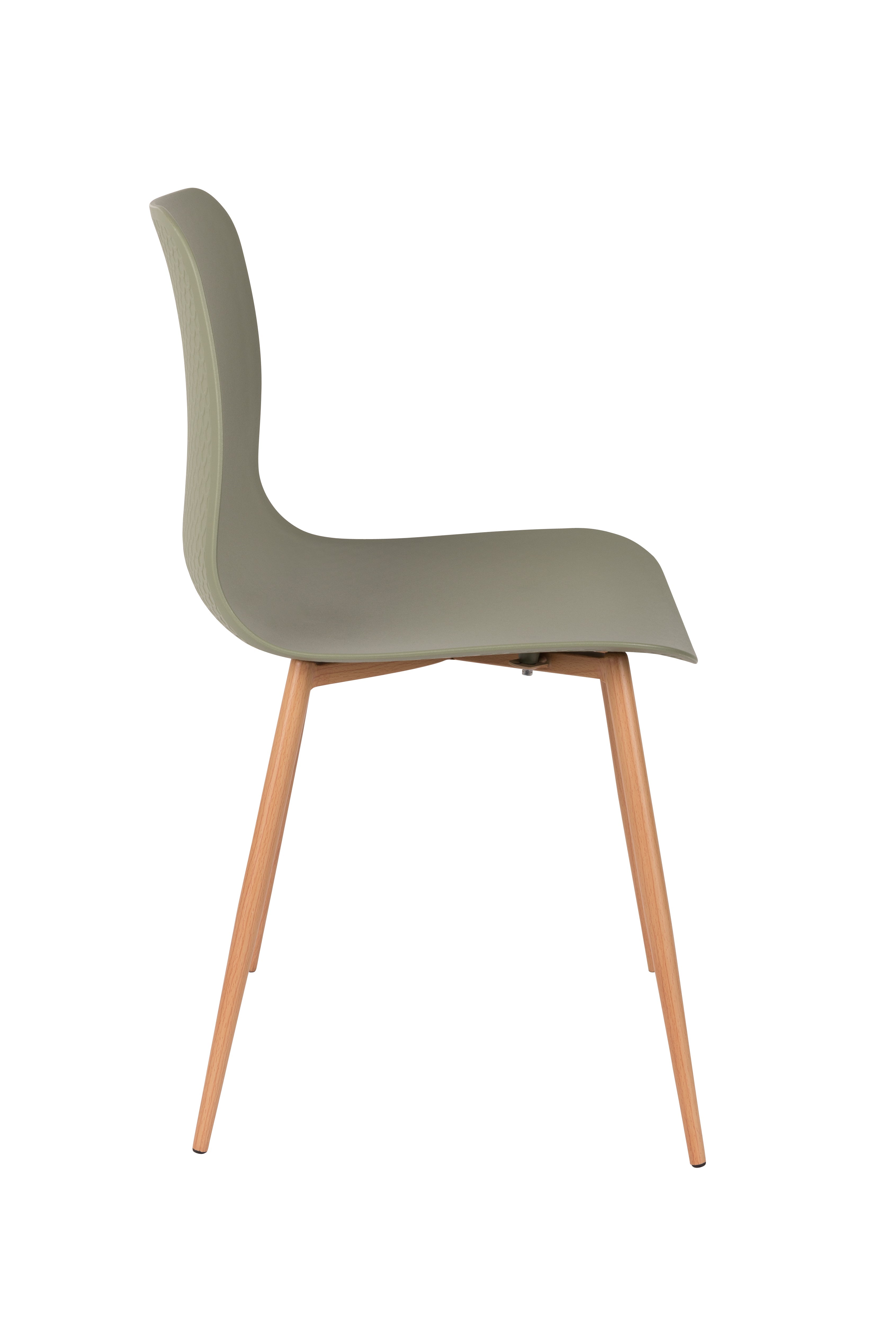 Krzesło LEON zielony z drewnianą podstawą – White Label Living