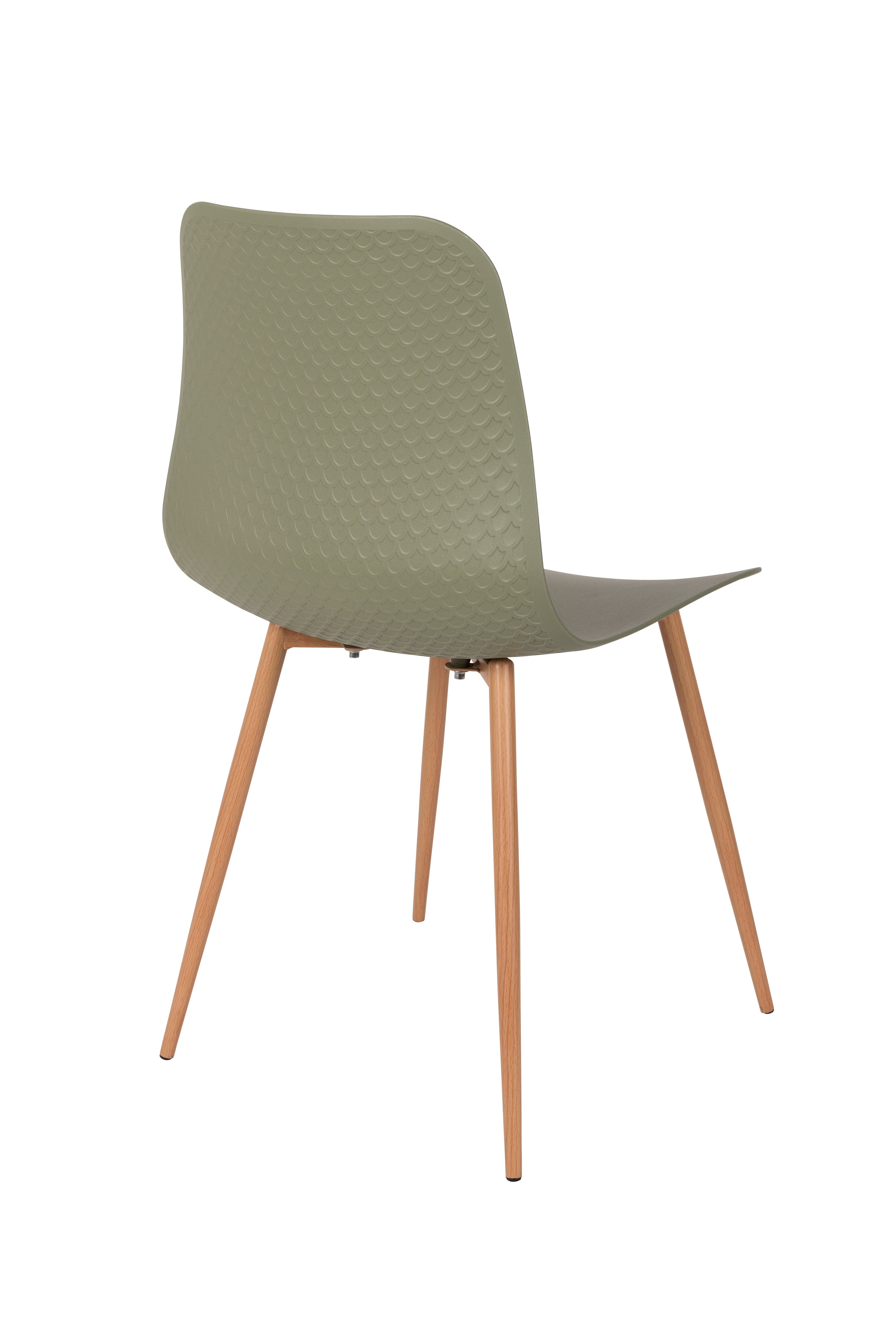 Krzesło LEON zielony z drewnianą podstawą – White Label Living