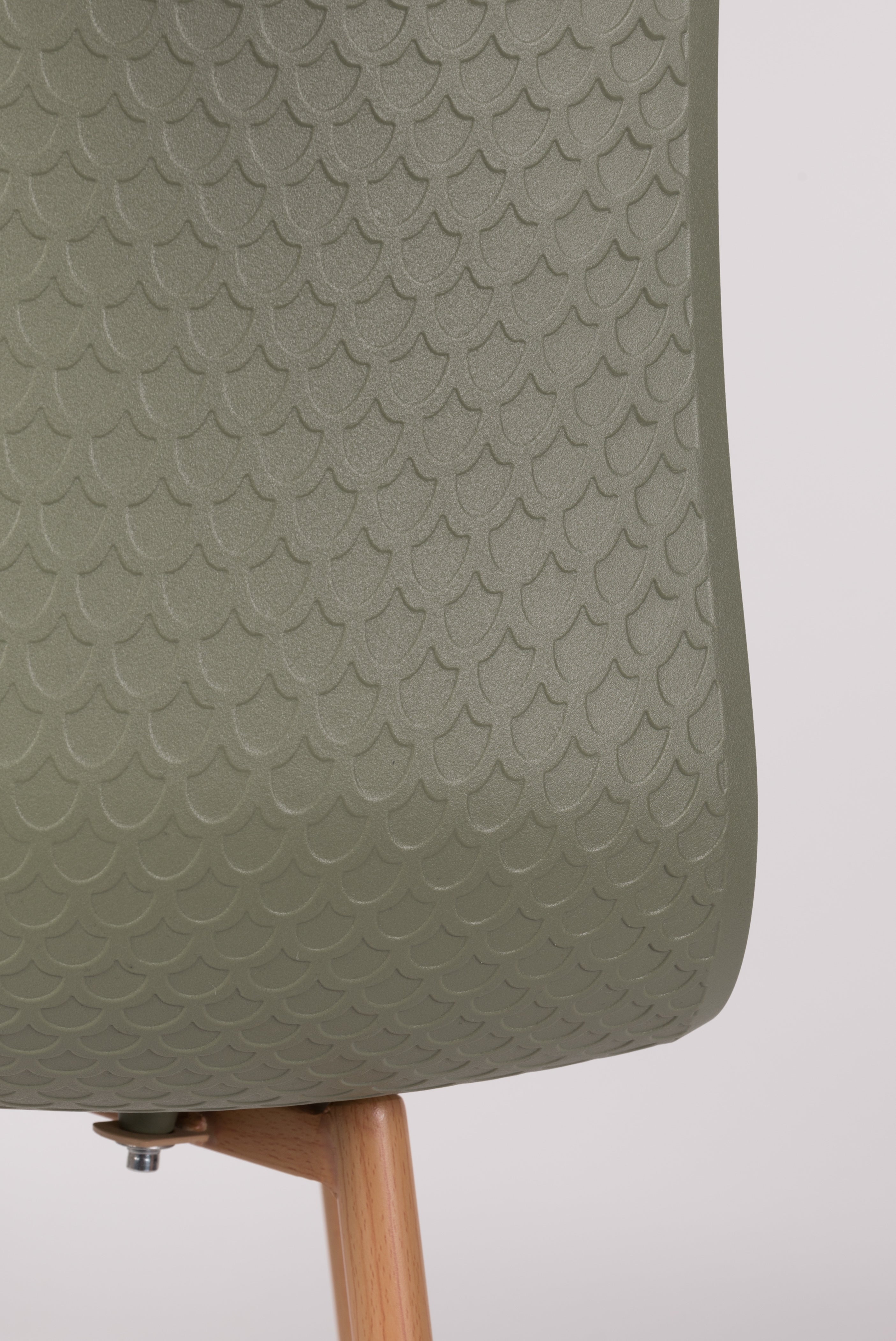 Krzesło LEON zielony z drewnianą podstawą – White Label Living