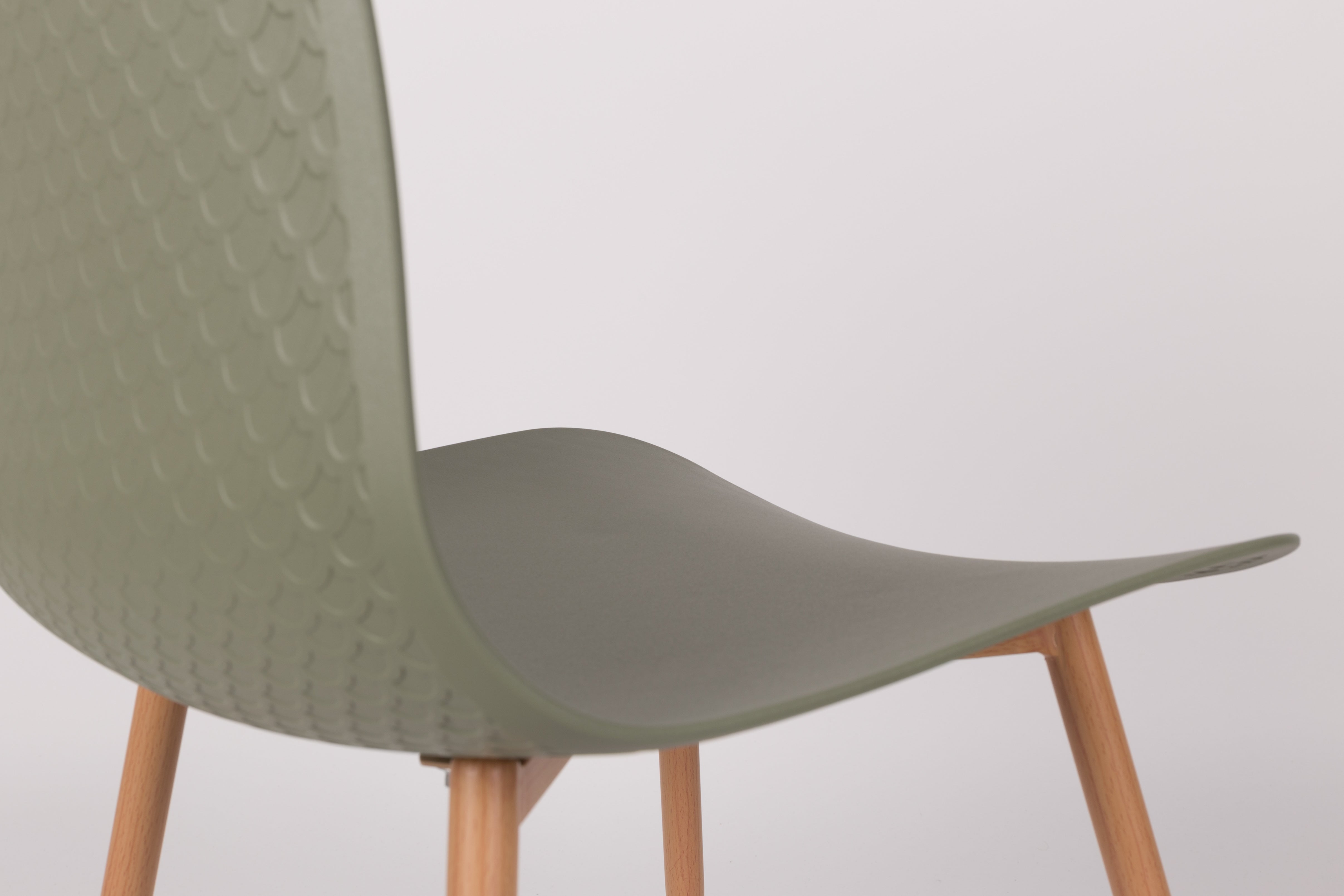 Krzesło LEON zielony z drewnianą podstawą – White Label Living