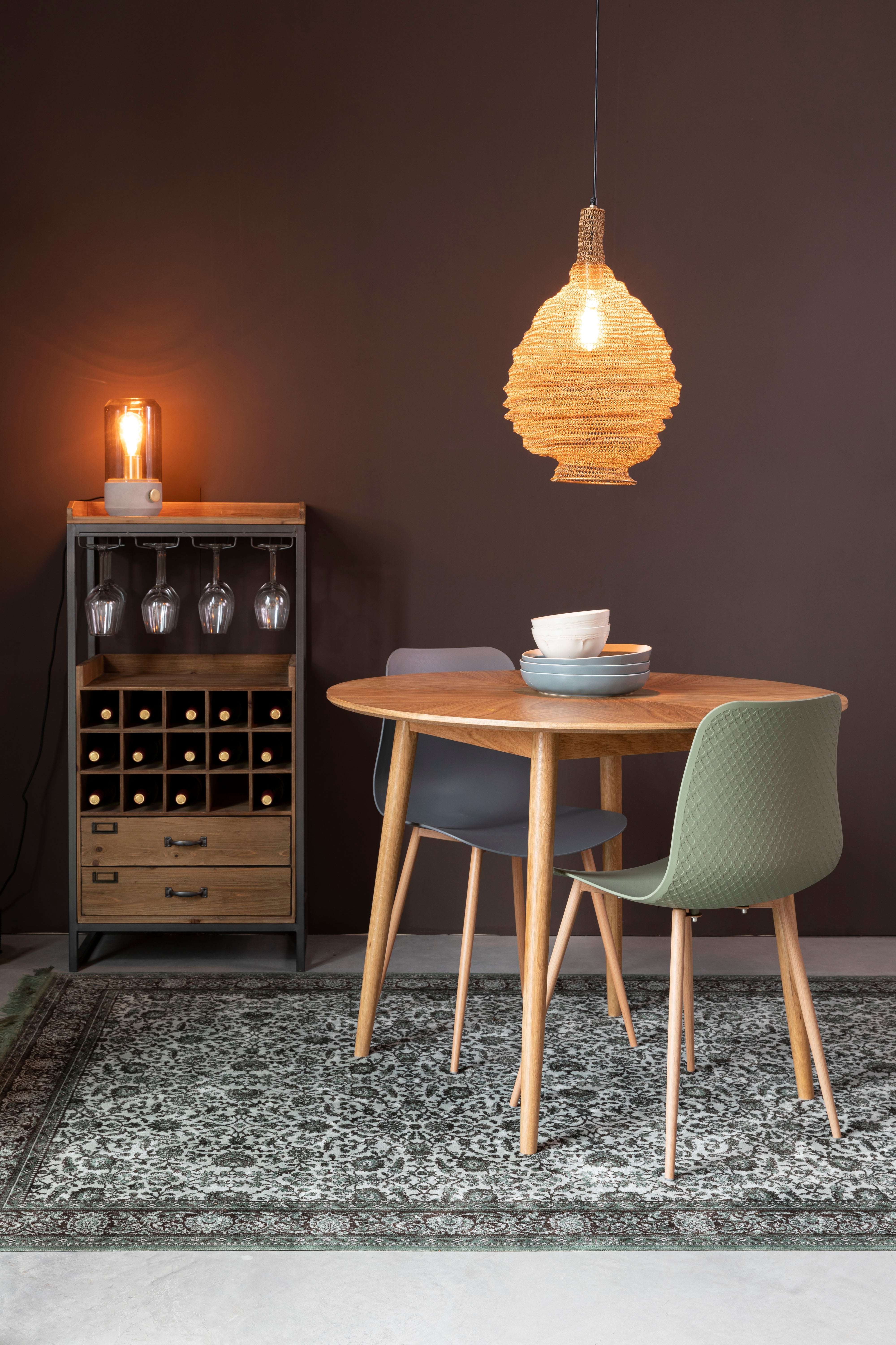 Krzesło LEON zielony z drewnianą podstawą – White Label Living
