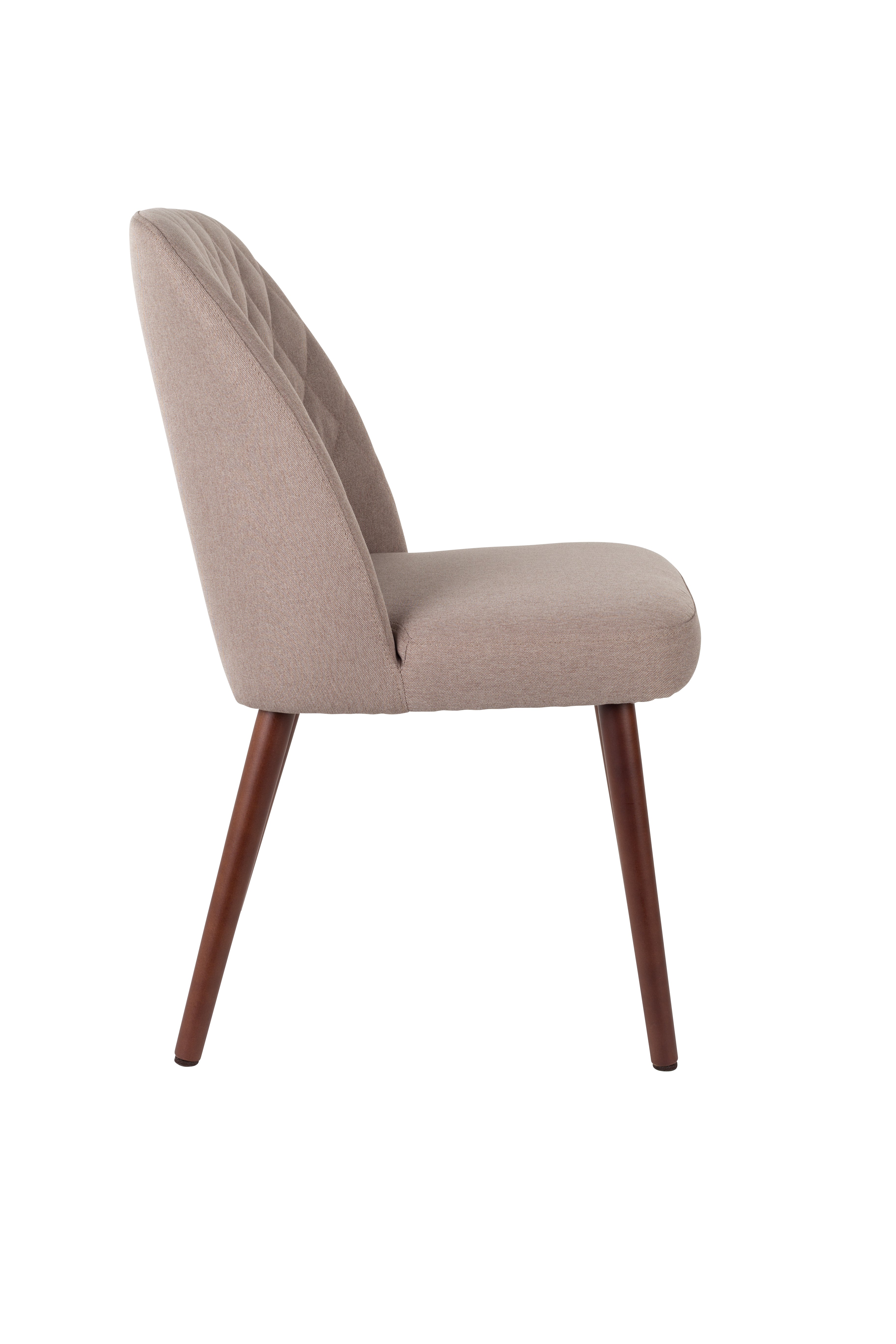 Conway beige Stuhl mit einer hölzernen Basis