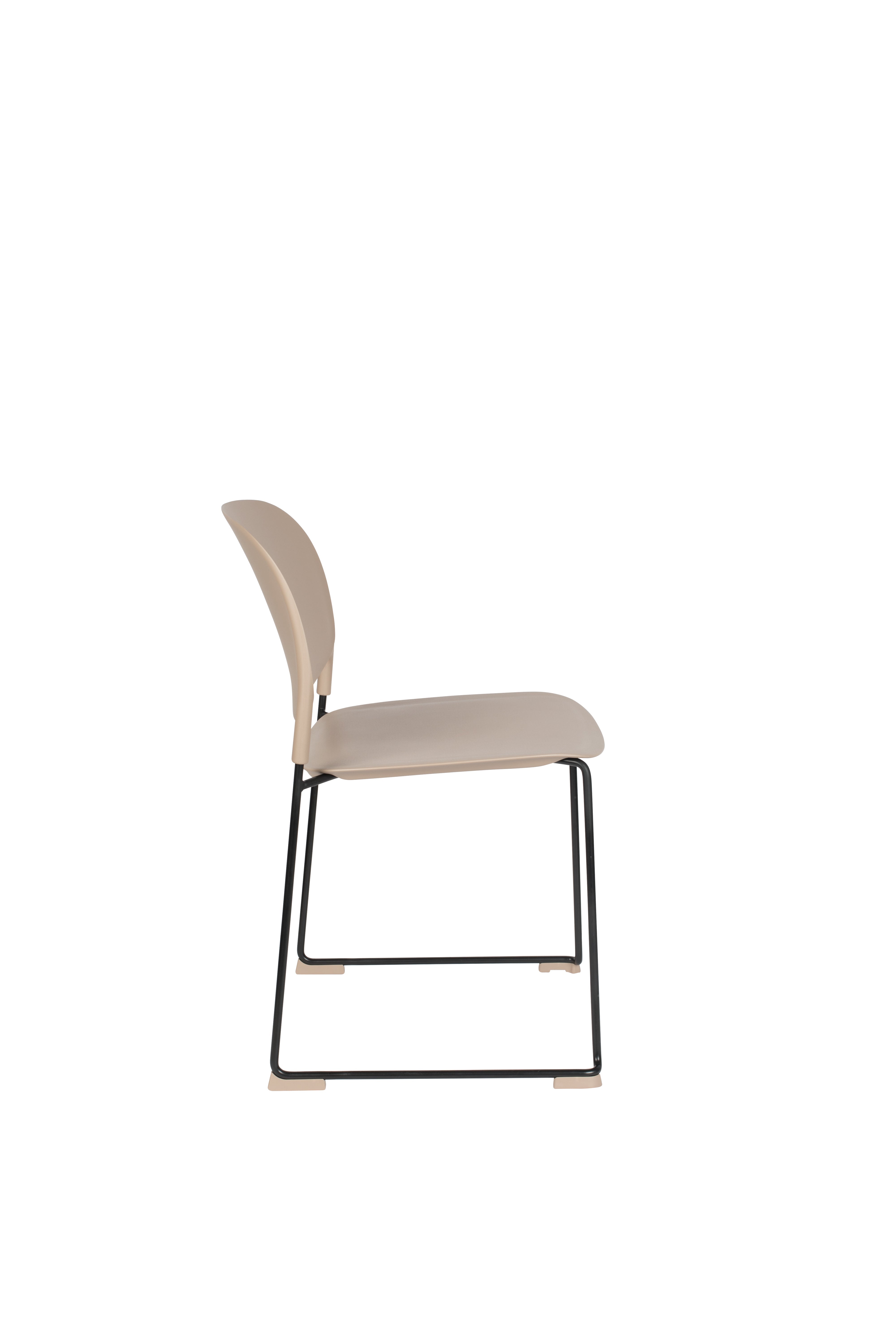 Stapel beige Stuhl mit einer schwarzen Basis