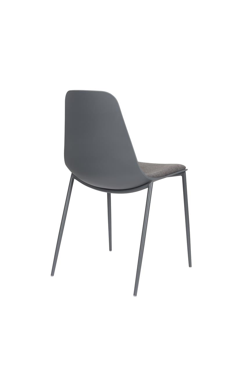 JEFFREY chair with upholstered seat gray