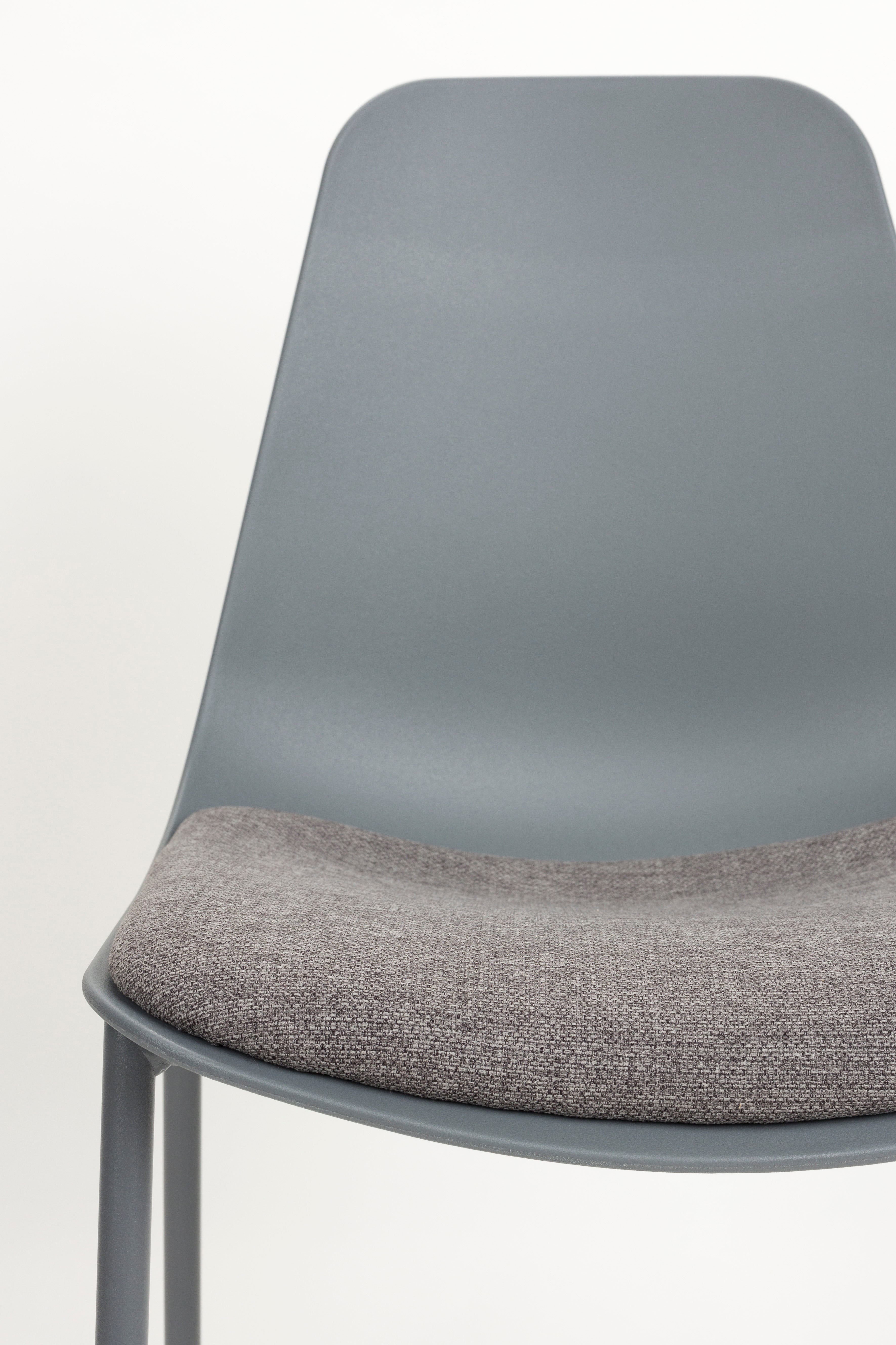 JEFFREY chair with upholstered seat gray