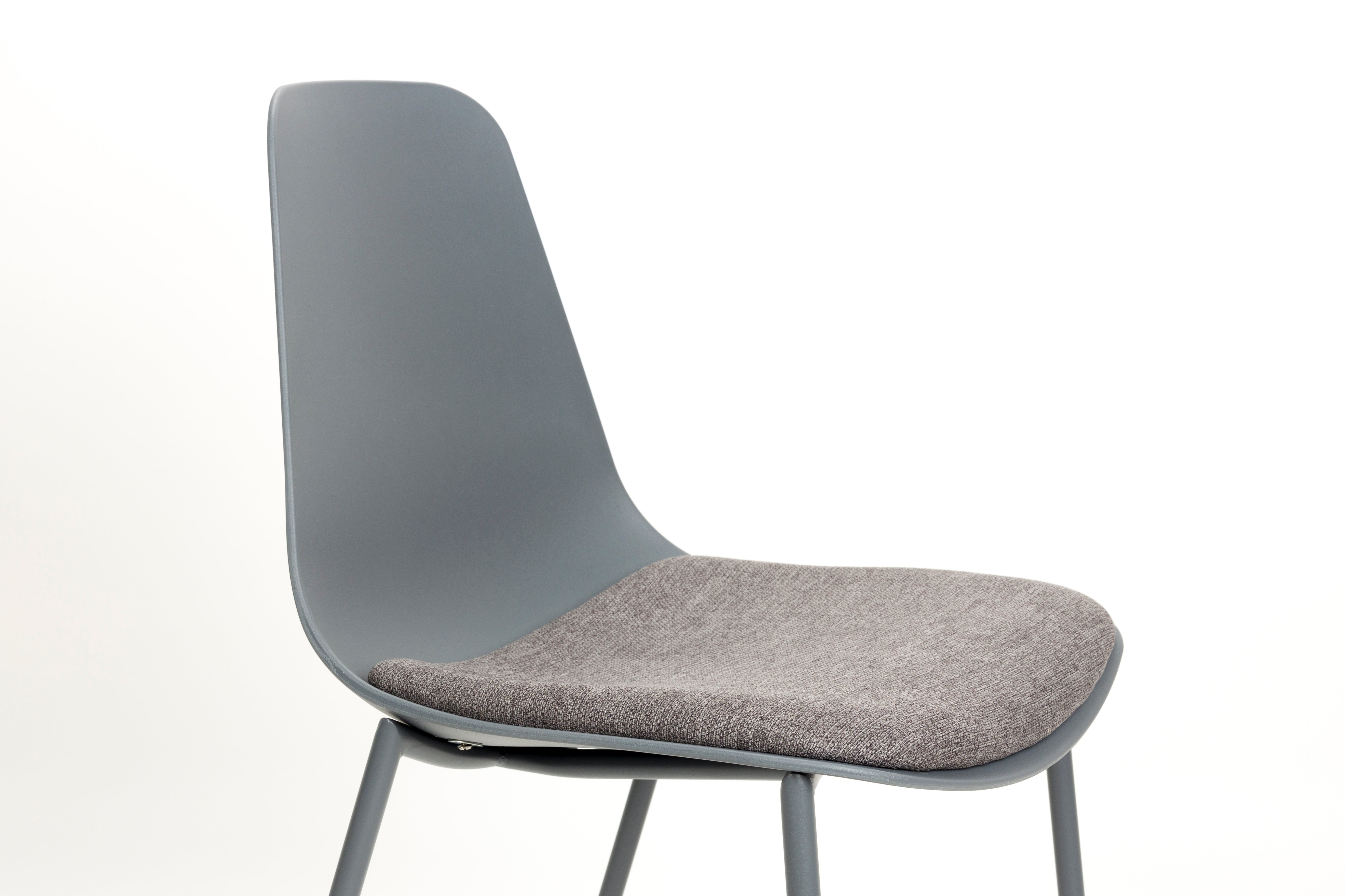 JEFFREY chair with upholstered seat gray