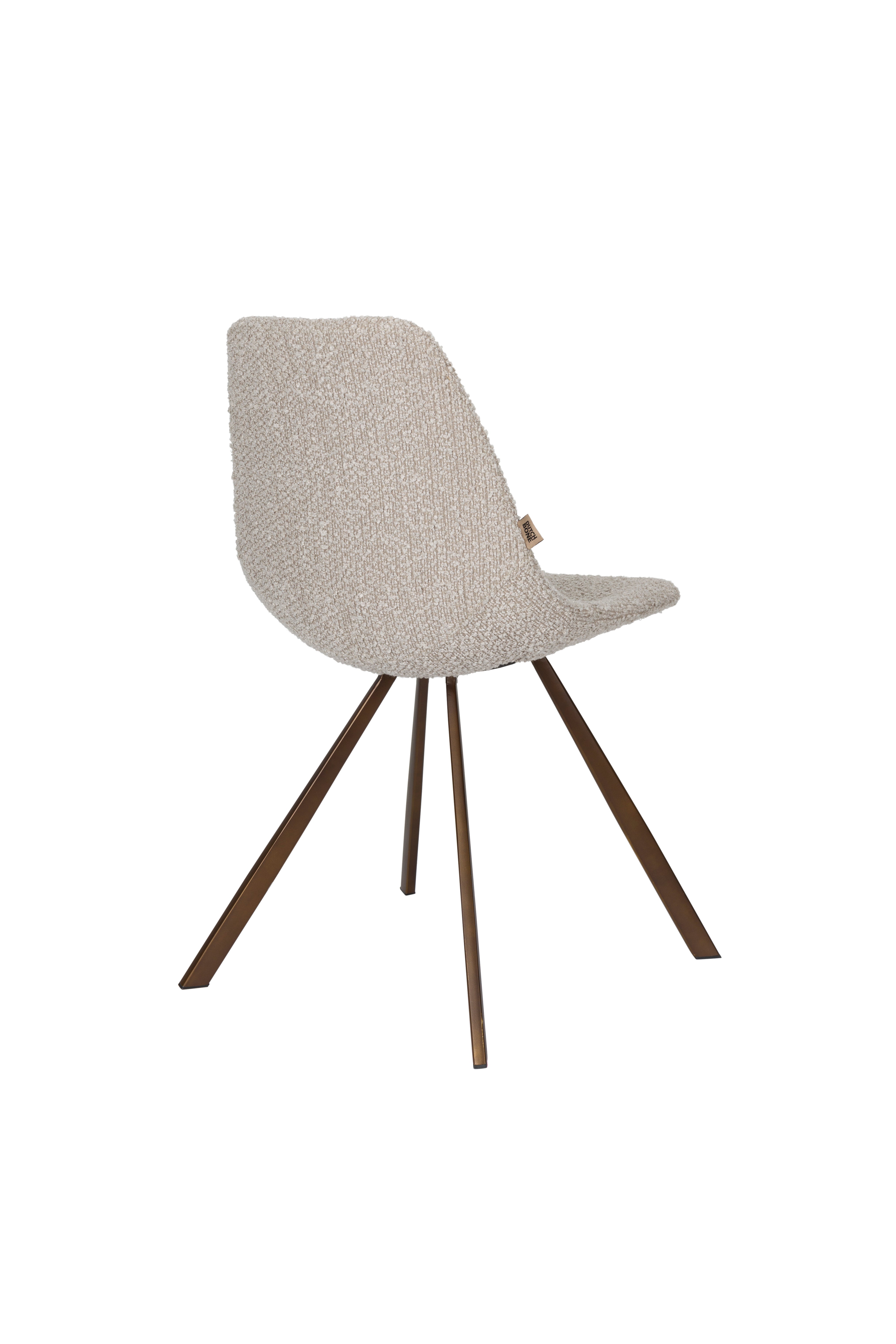 FRANKY chair in gray-beige with a brown base