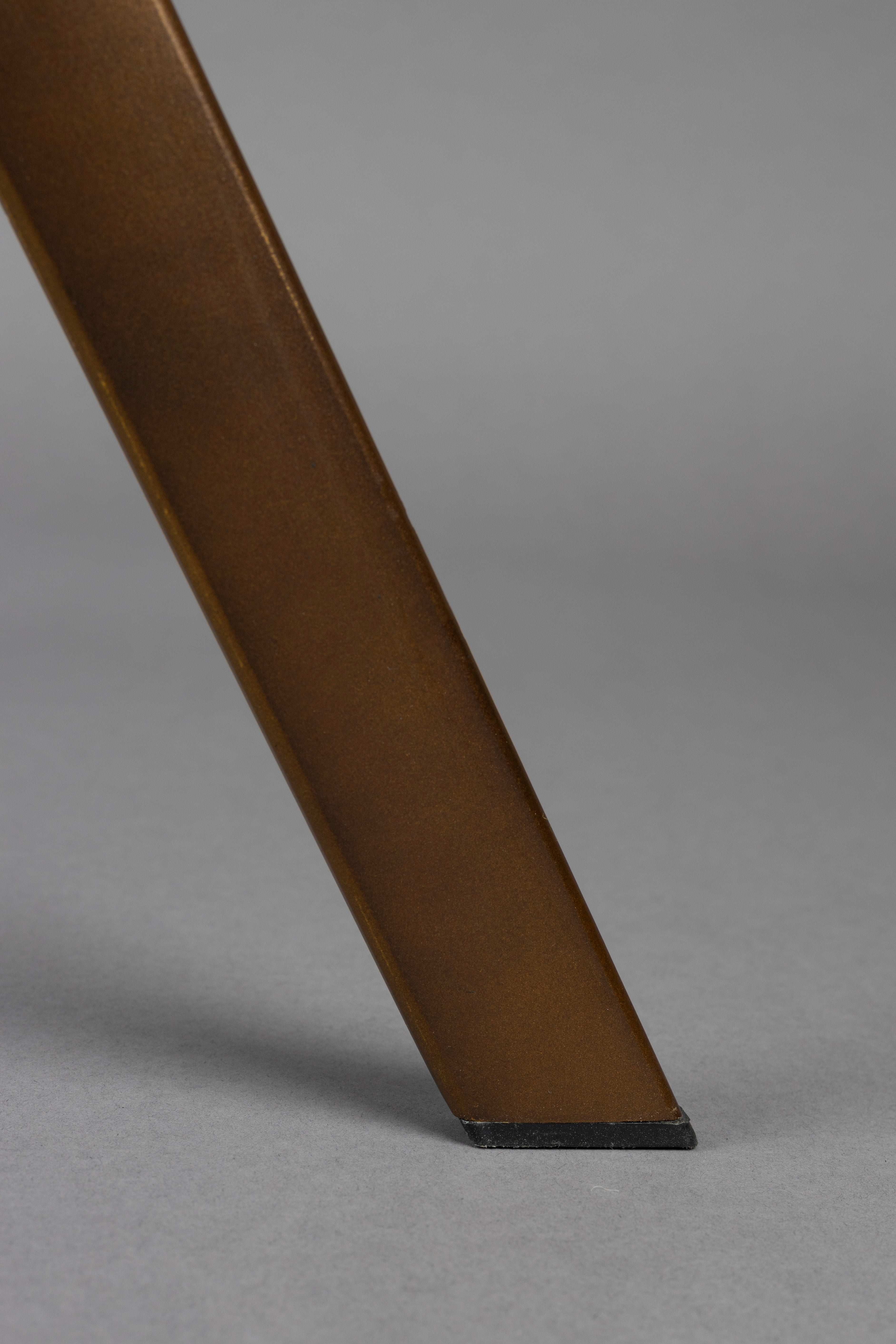 FRANKY chair in gray-beige with a brown base