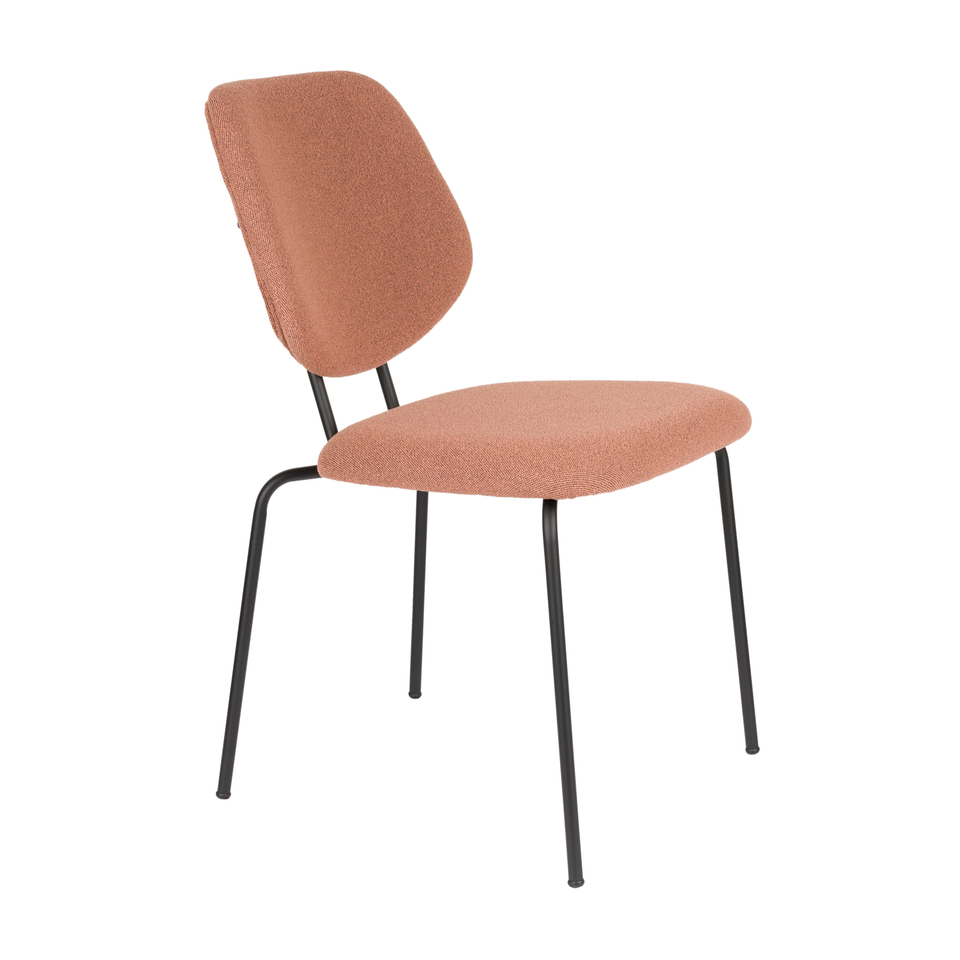 ZELO chair in salmon pink with a black base