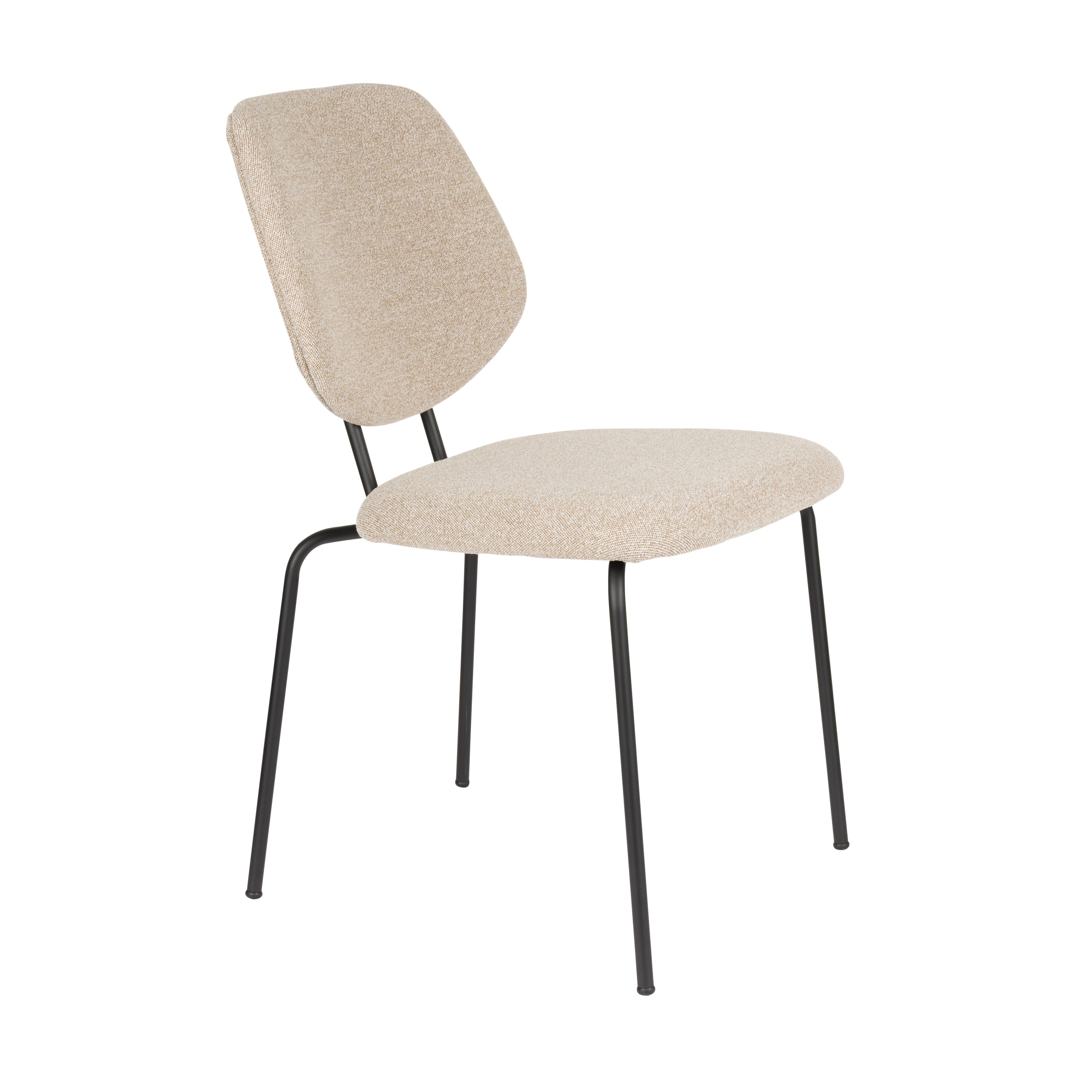 Stuhl ZELO beige mit schwarzem Gestell