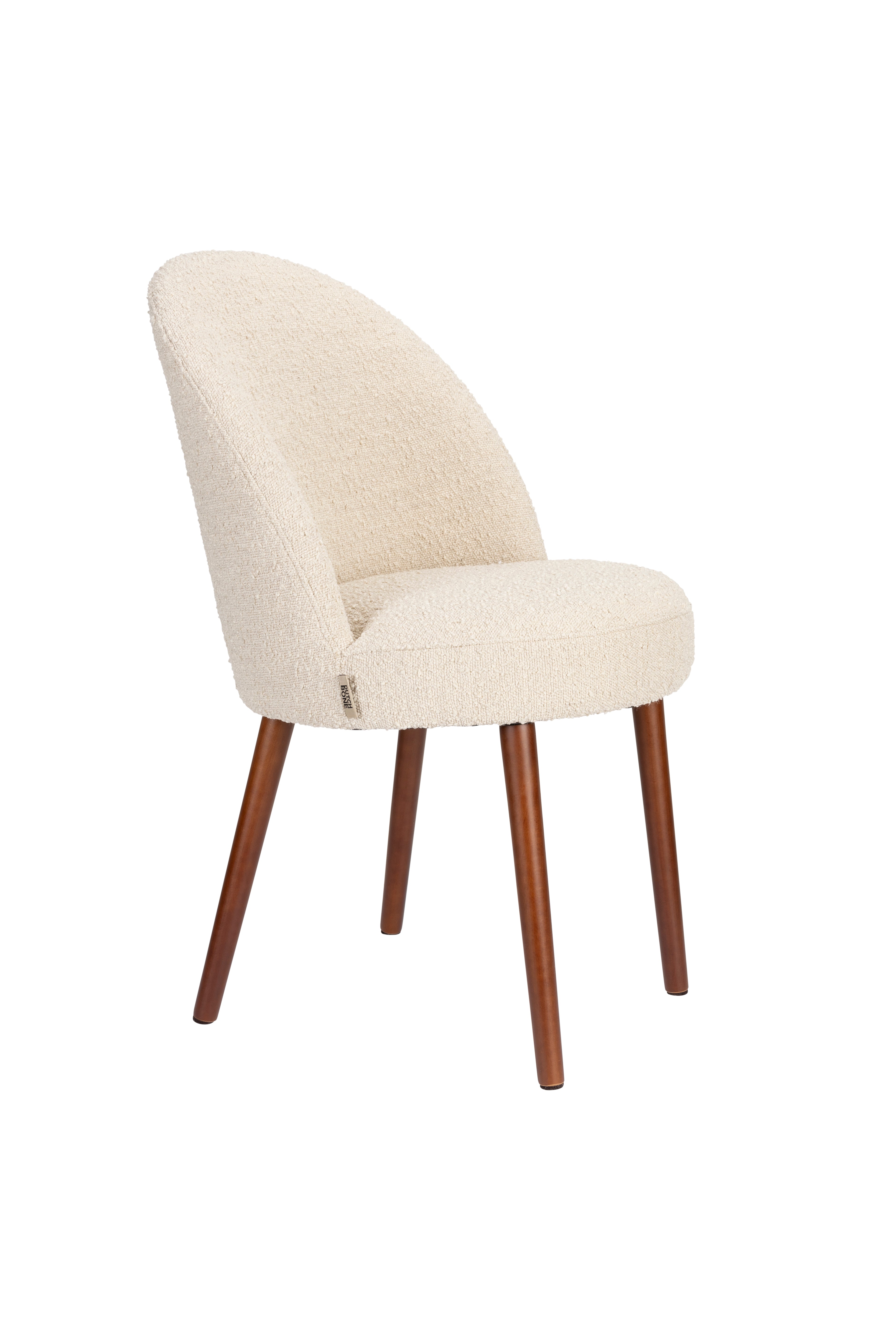BARBARA chair beige with wooden base
