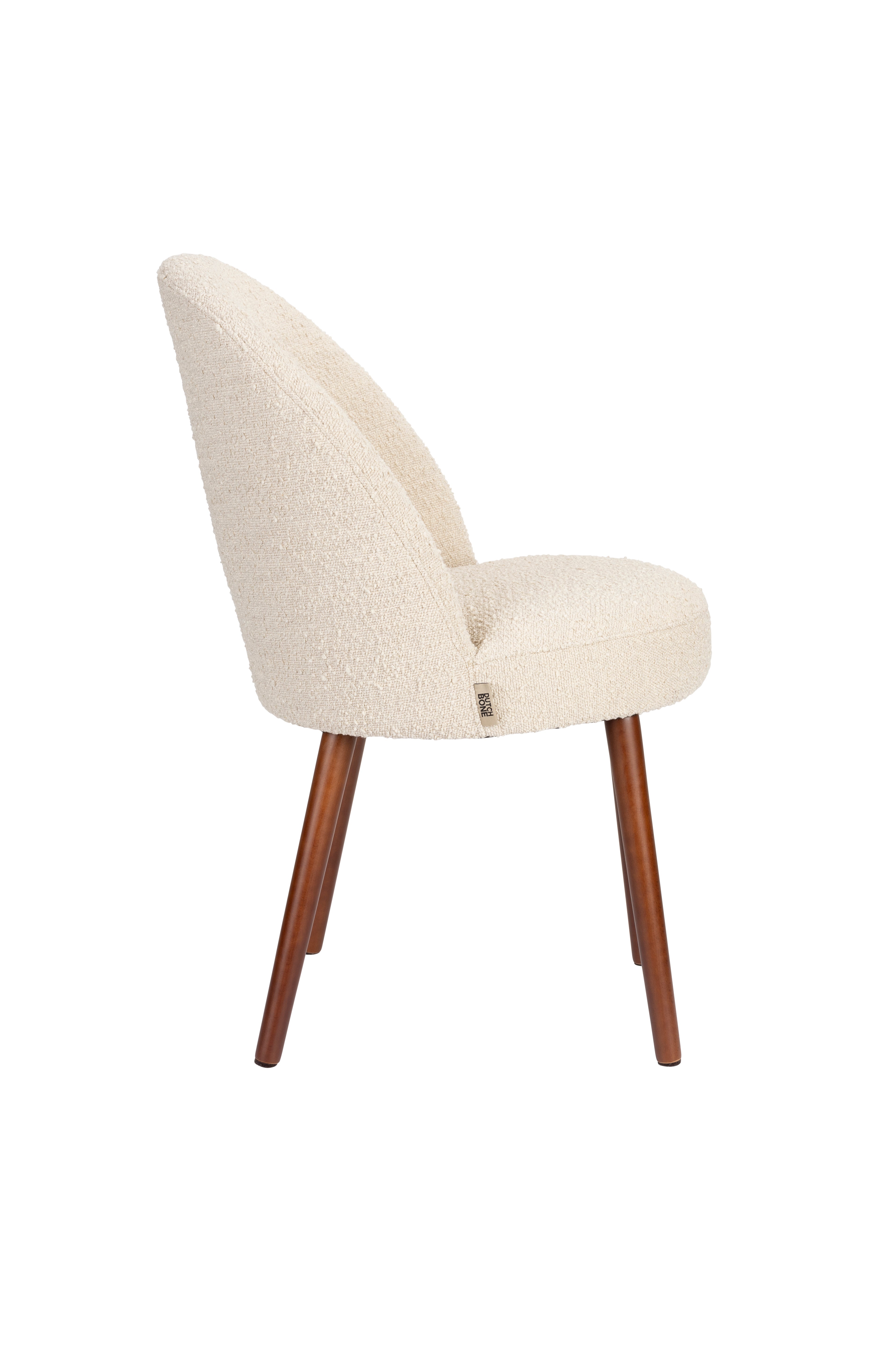 BARBARA chair beige with wooden base