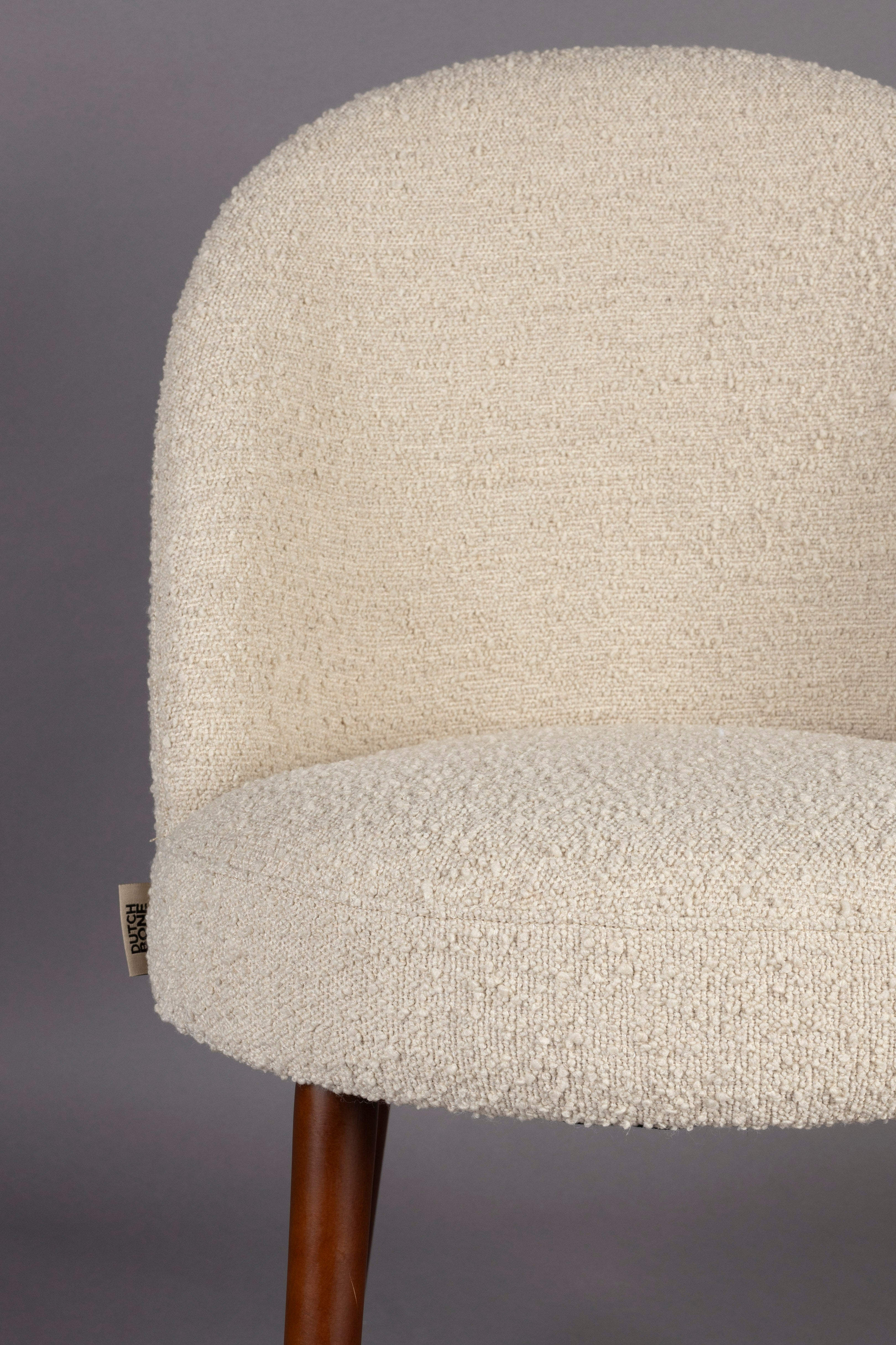 BARBARA chair beige with wooden base