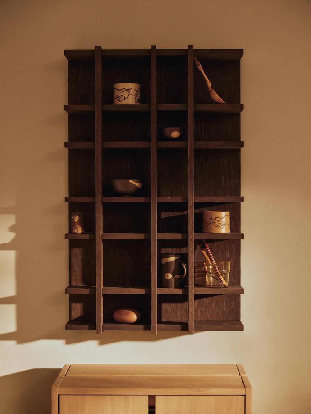 Wall Shelf TILEM Dark Brown Oak Veneer