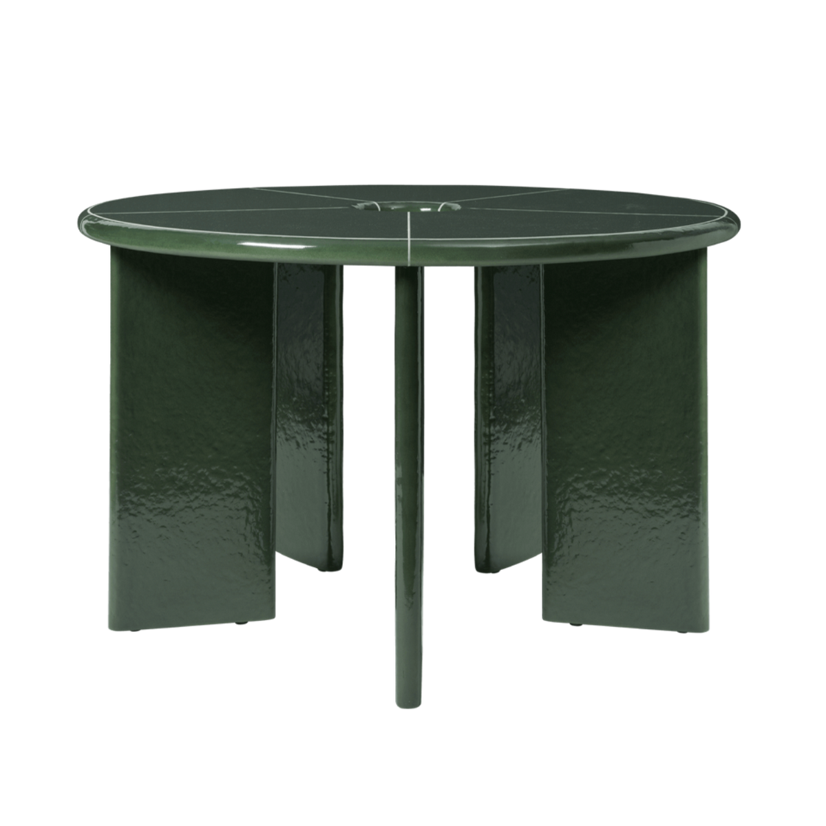 Stół okrągły DEYA ciemnozielony – ferm LIVING