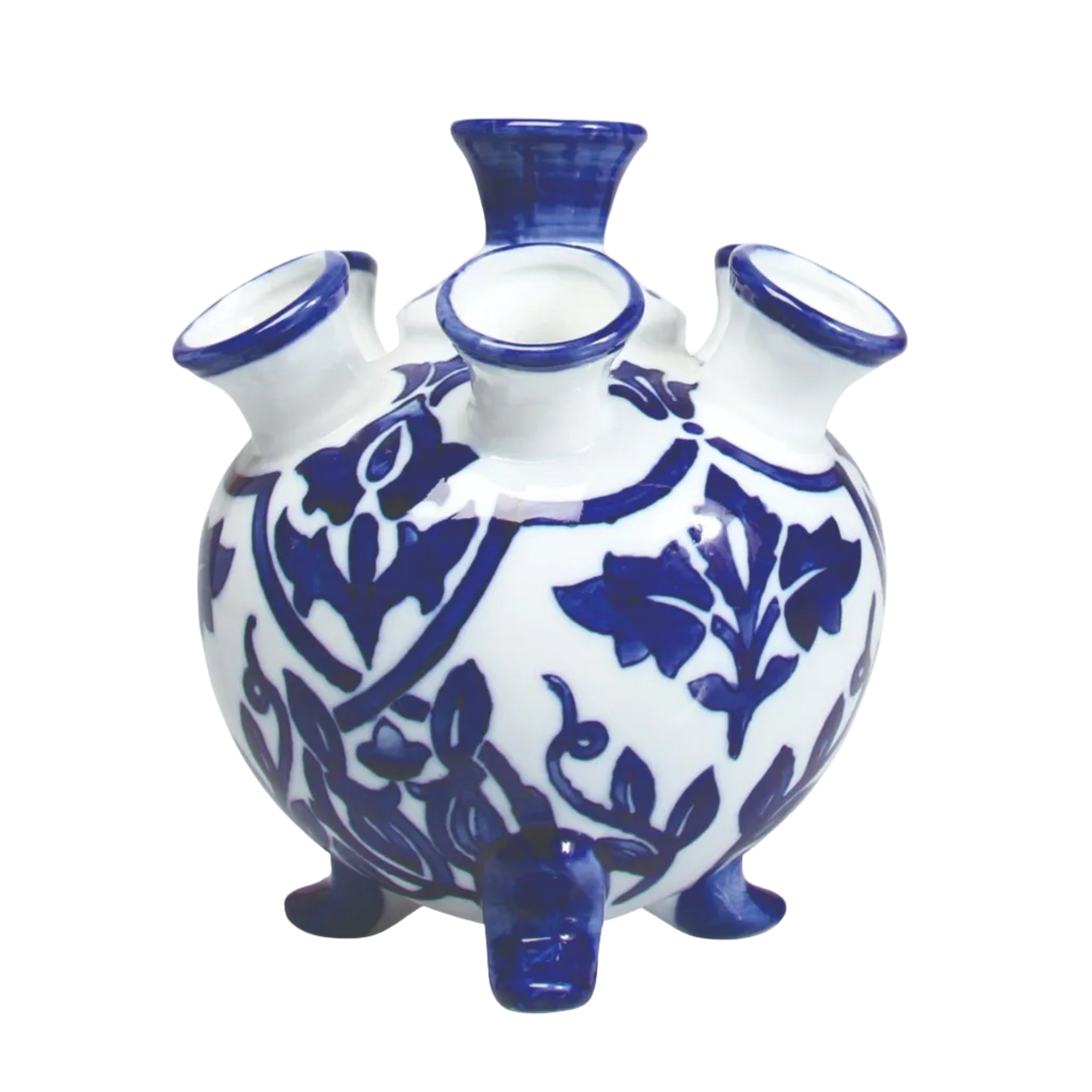 White TULIP Vase with Blue