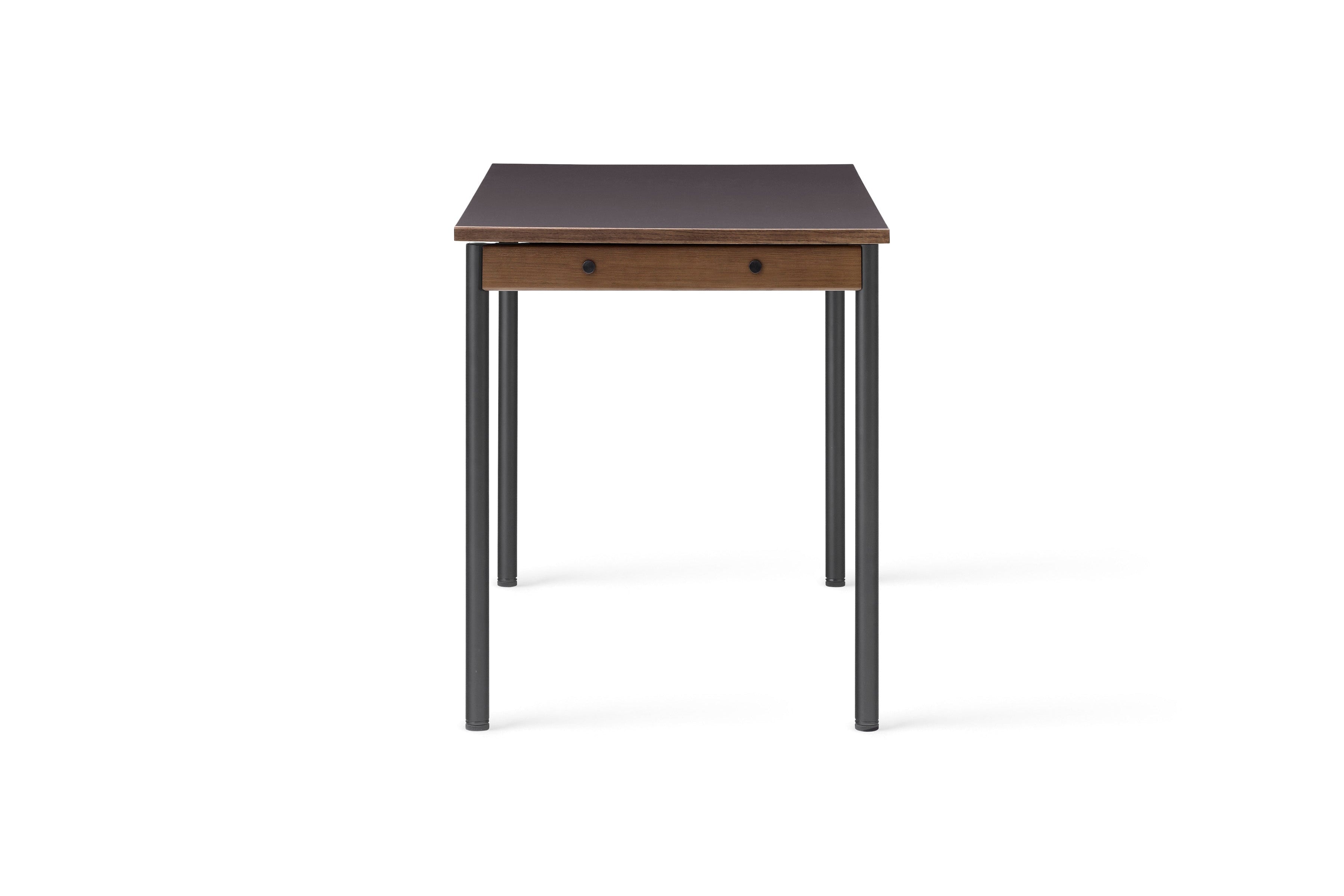 Tisch CO dunkelbraun Laminat mit schwarzem Gestell