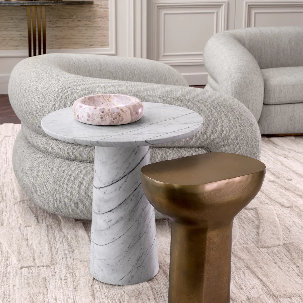 TERRY Side Table White Marble