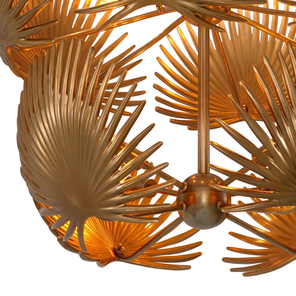 Antike Goldene Folige Hanging Lampe