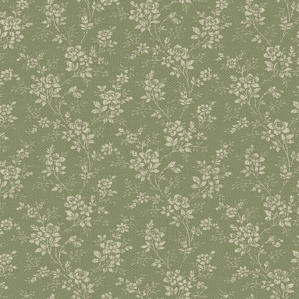 Wallpaper with a floral pattern HIP ROSE green