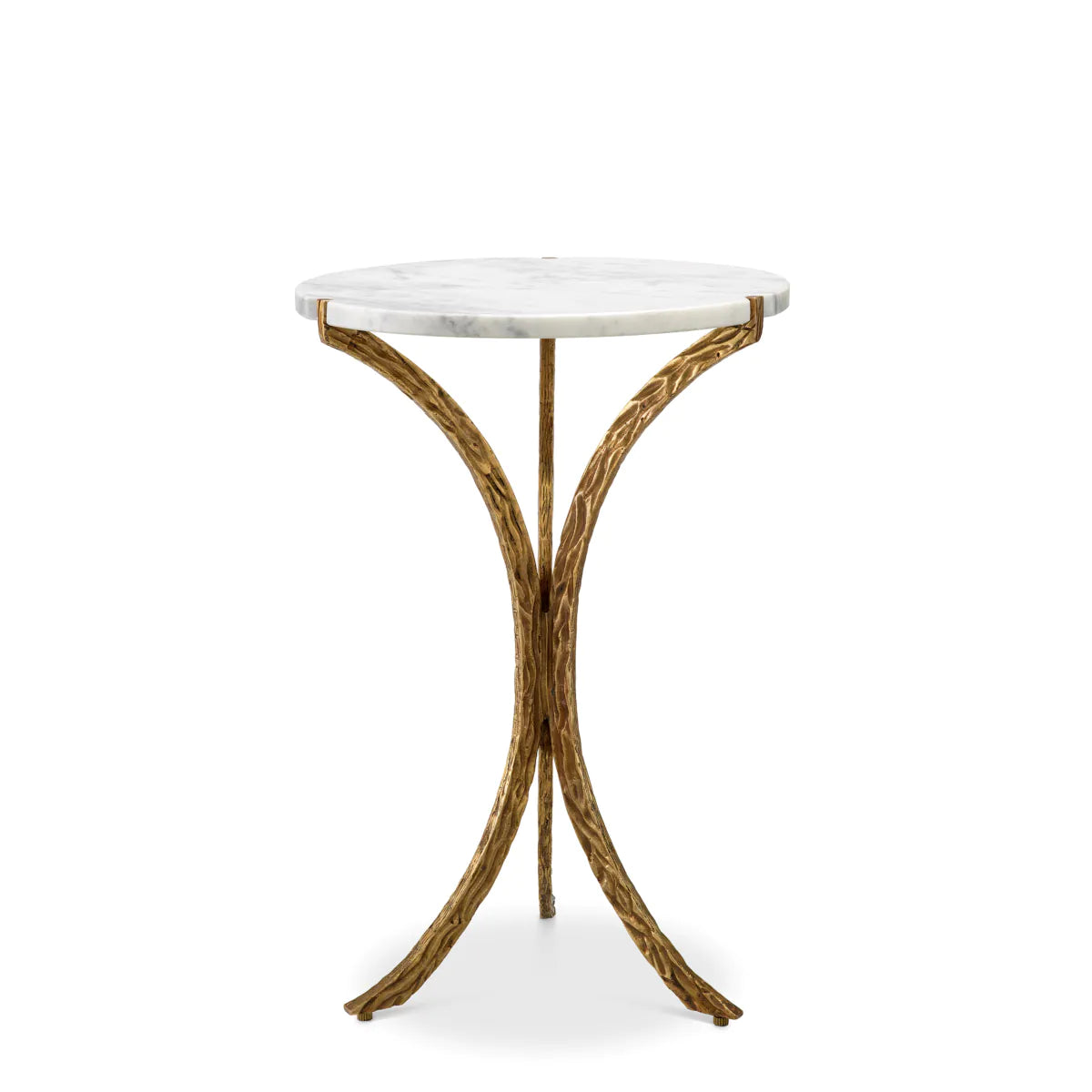 Emmeline side table marble top with ancient golden base