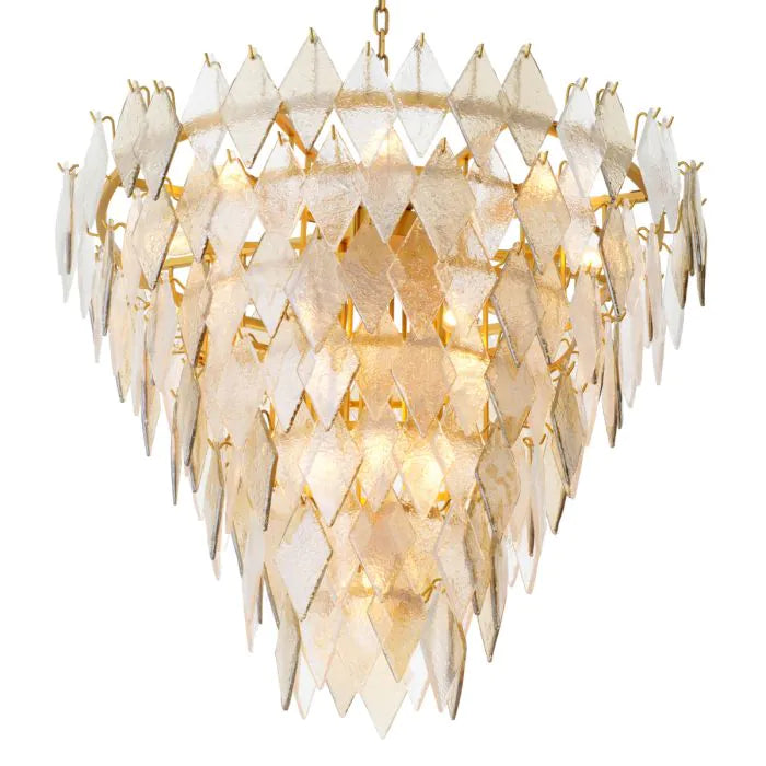 Rhombus chandelier transparent glass