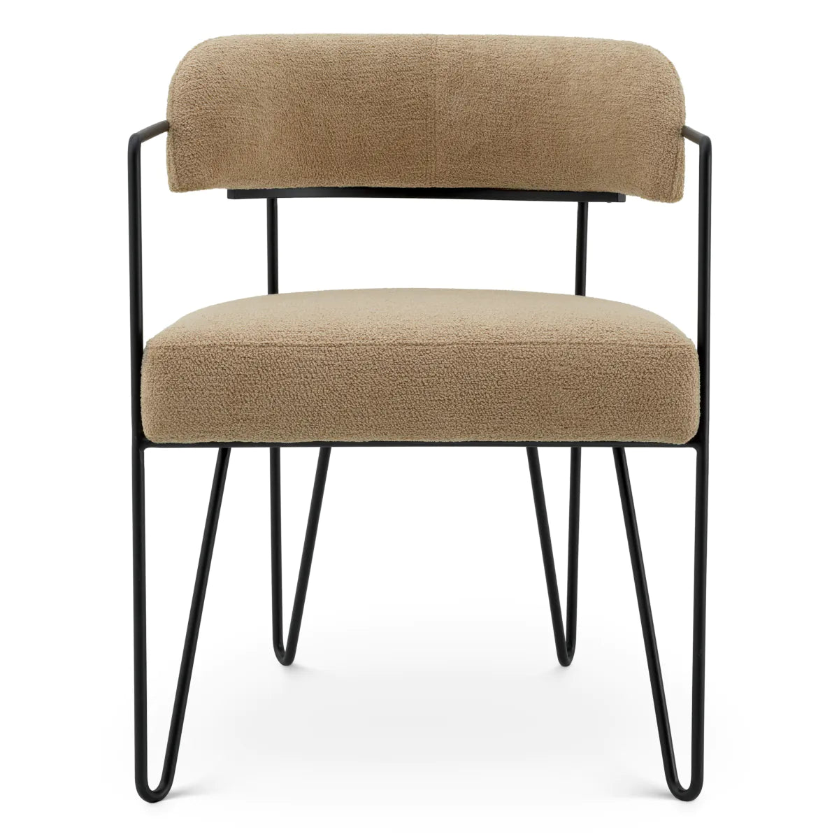 Stuhl GIUSEPPE beige mit schwarzem Gestell