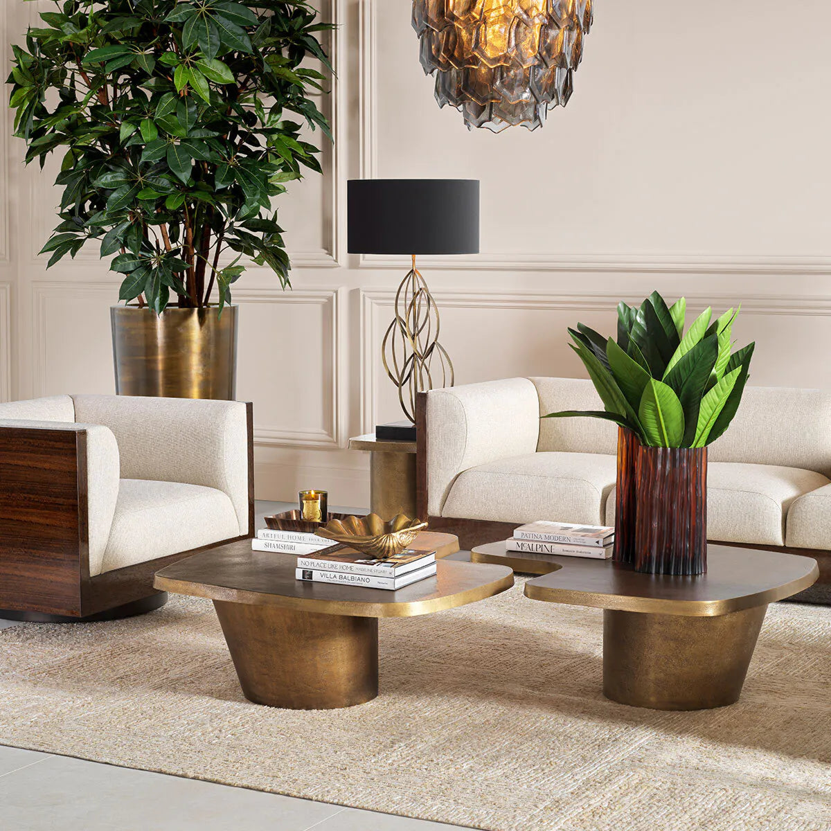 PIERRO Antique Gold Coffee Table Set