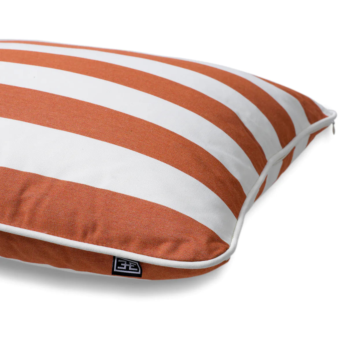 Rectangular garden cushion FLORENT orange with white