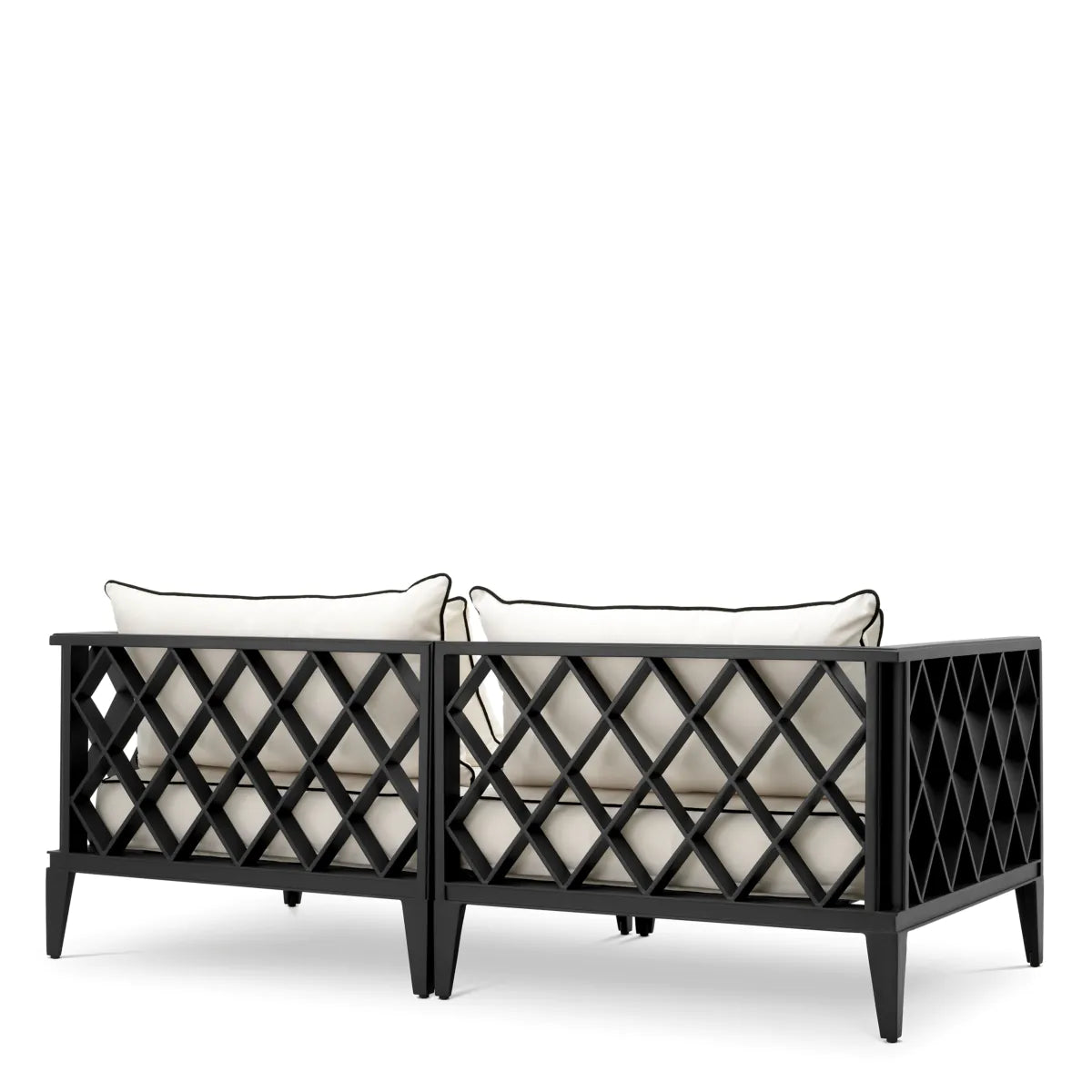 2-seater outdoor sofa OCEAN CLUB black with cream
