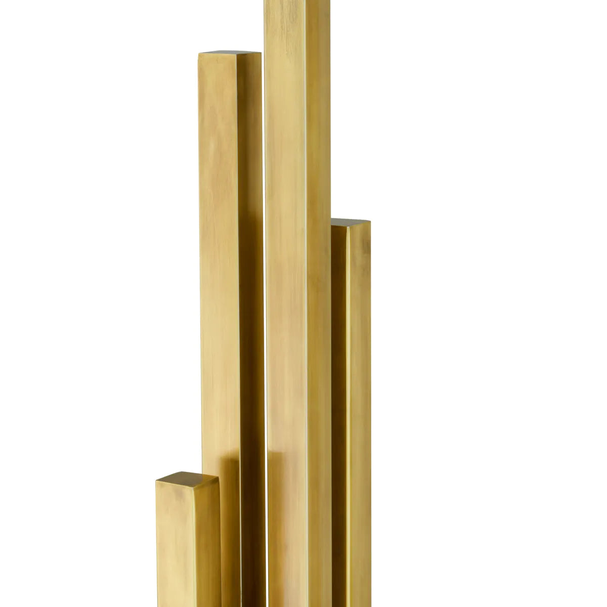 Stehlampe DESTINO gold mit travertinfarbener Basis