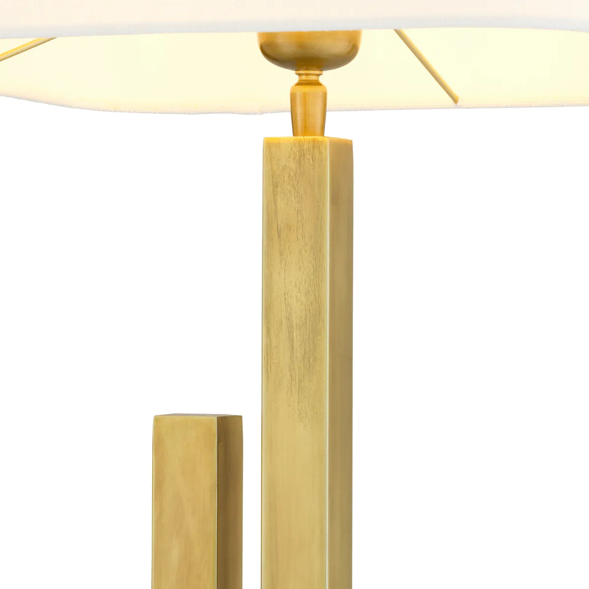 Stehlampe DESTINO gold mit travertinfarbener Basis