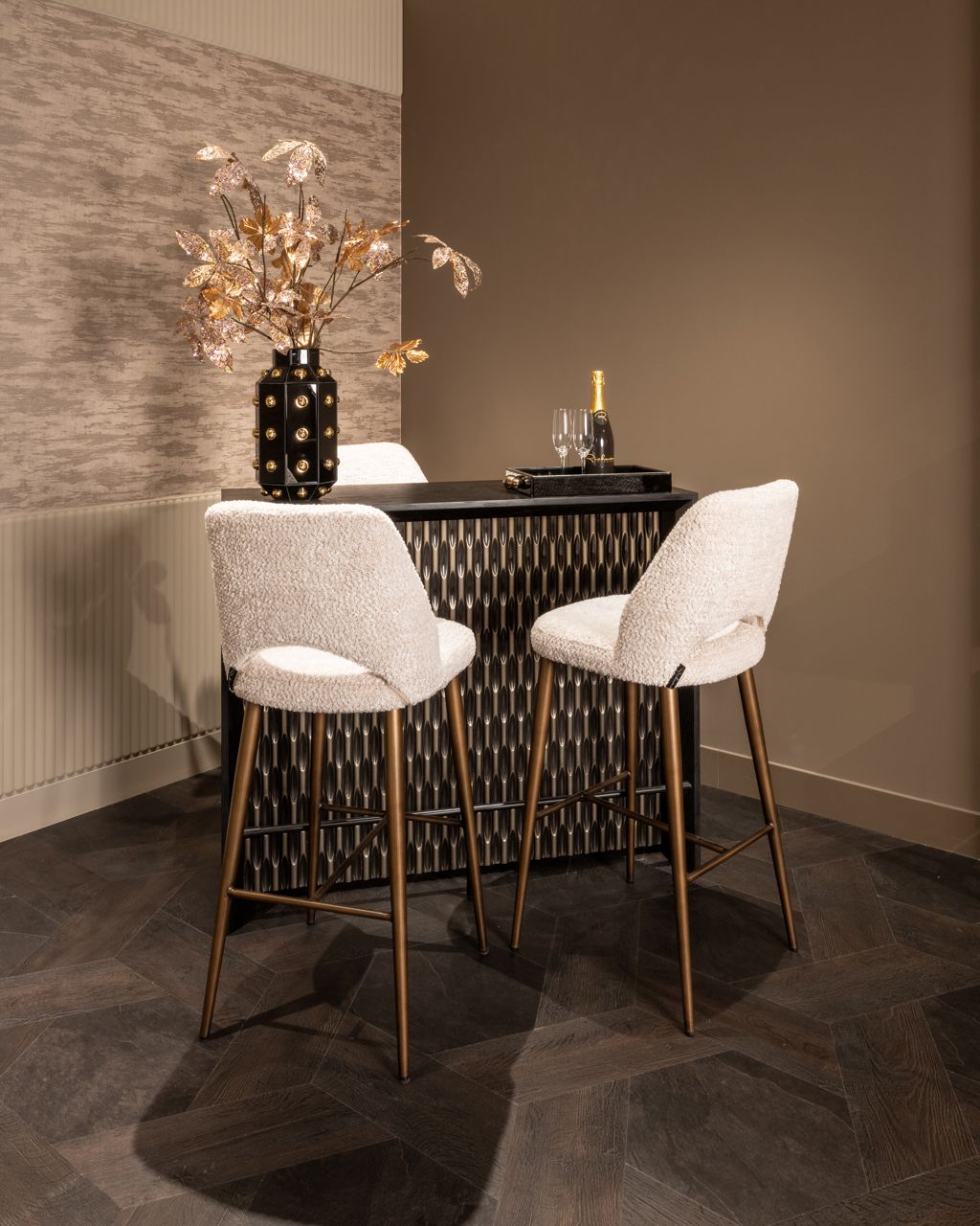 Vase JUSTA schwarz mit Gold