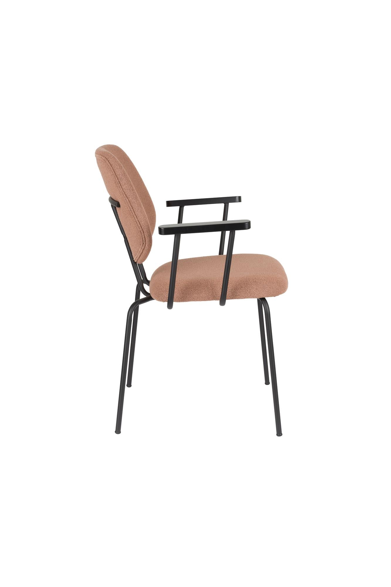 ZELO pink armchair with black base