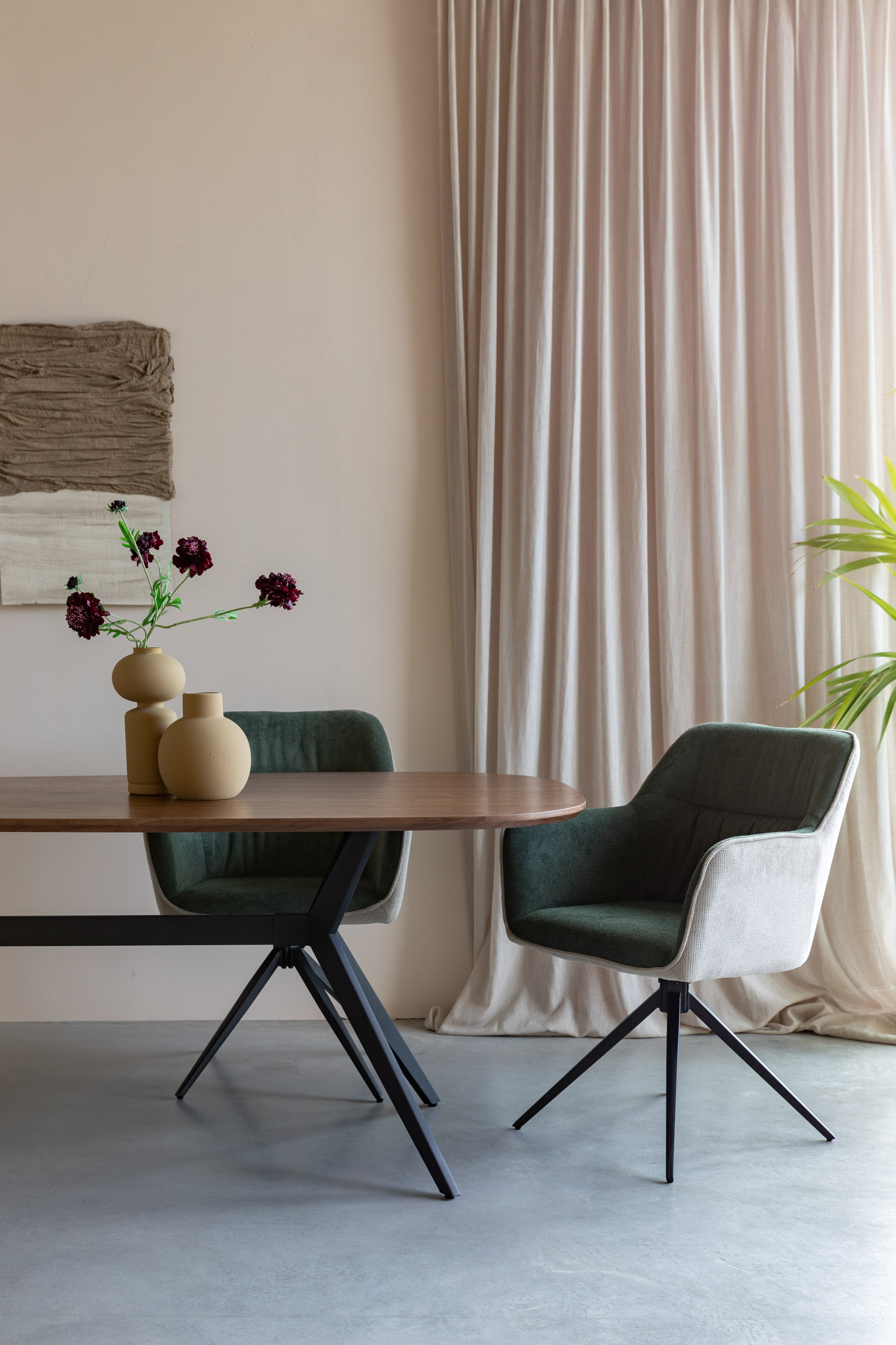 DALEY chair green with beige