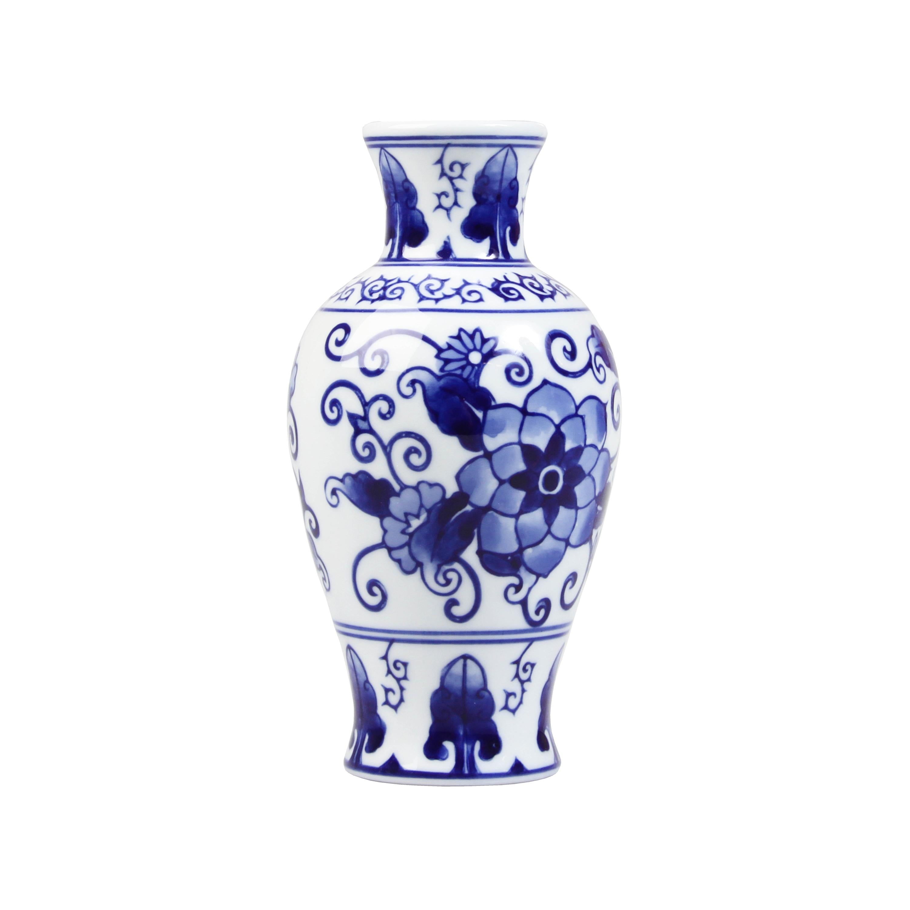 Dutch Delight Vase Set White with Blue