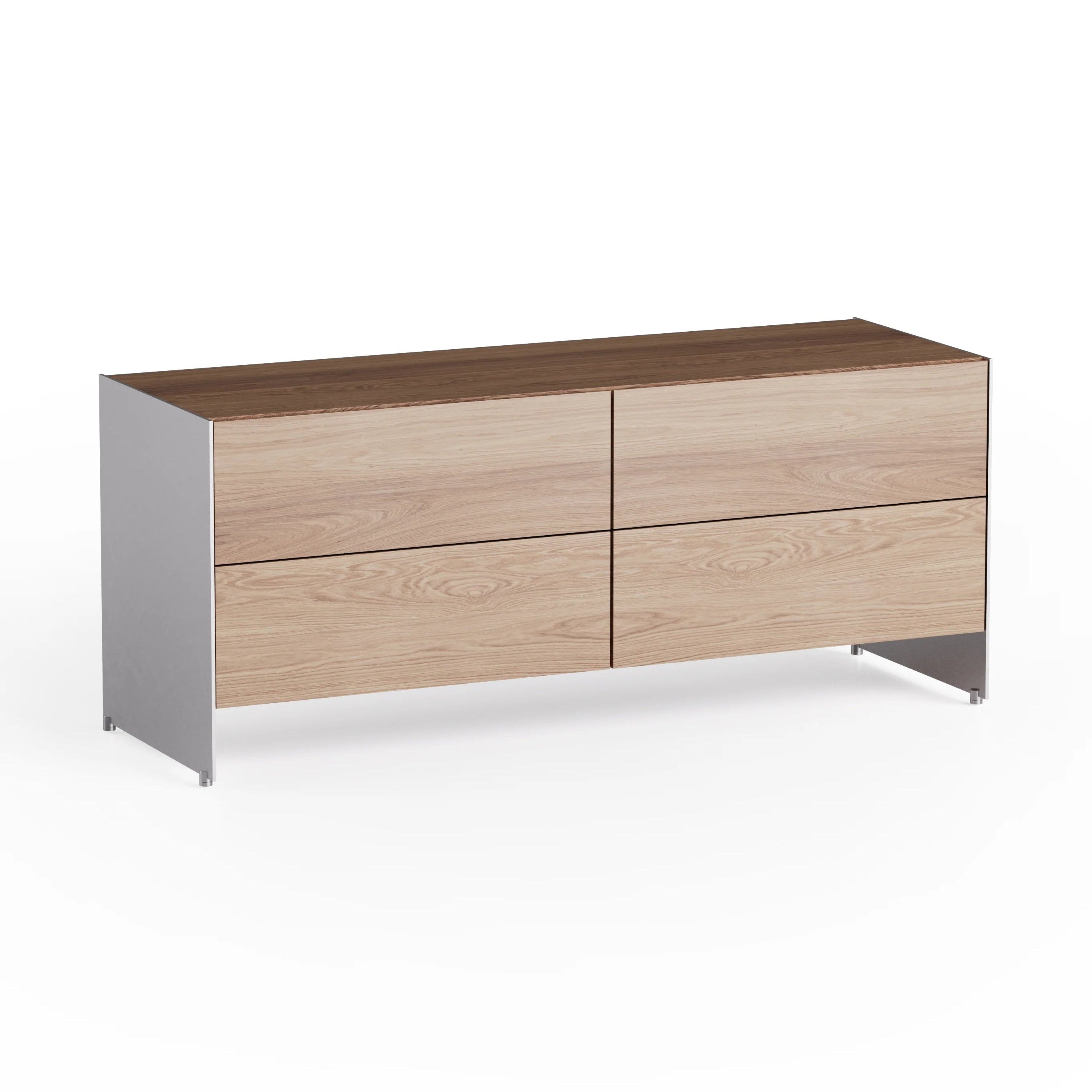 Schrank ALOOX 120 aus Eichenholz mit Aluminiumoberfläche