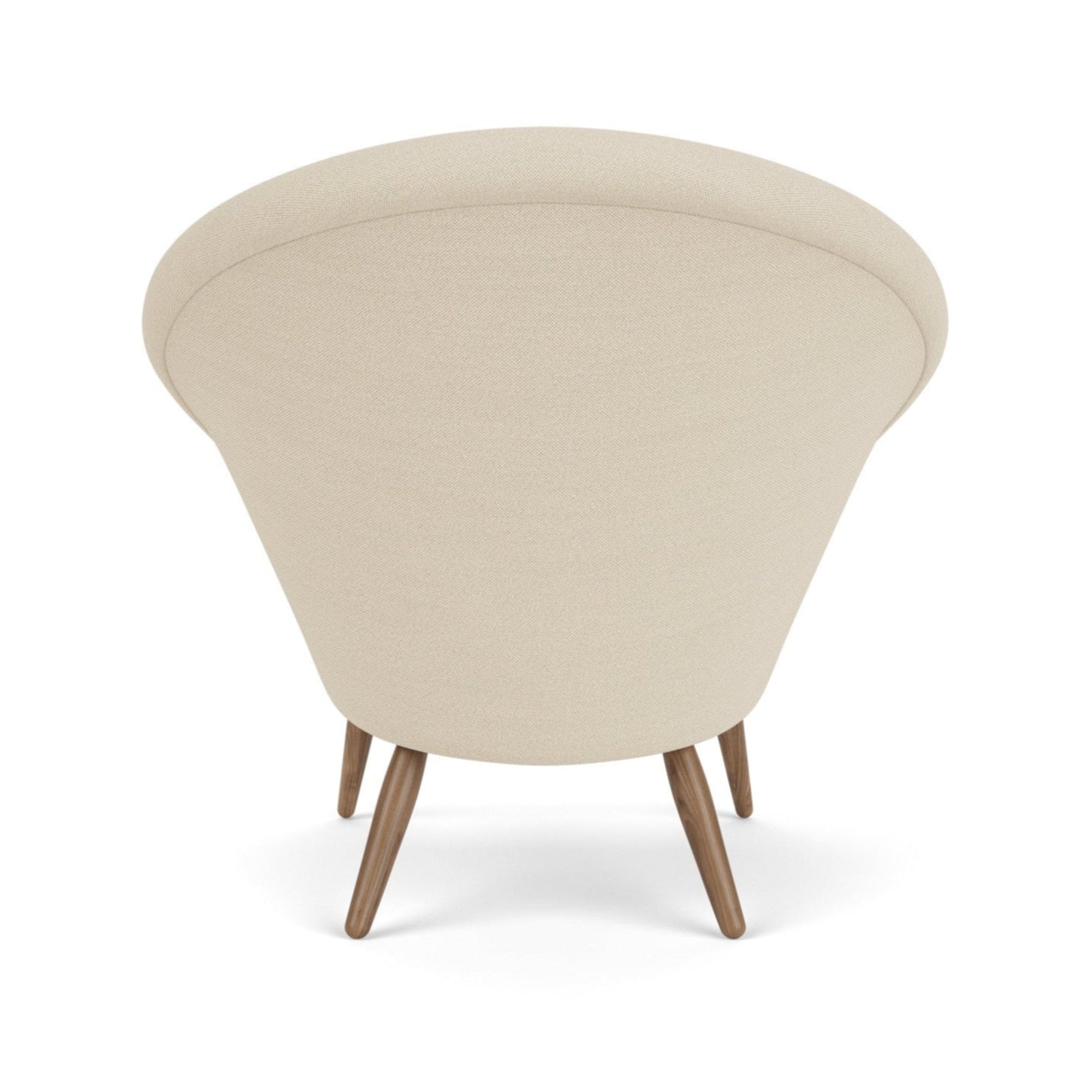 Beige ODA armchair with walnut base
