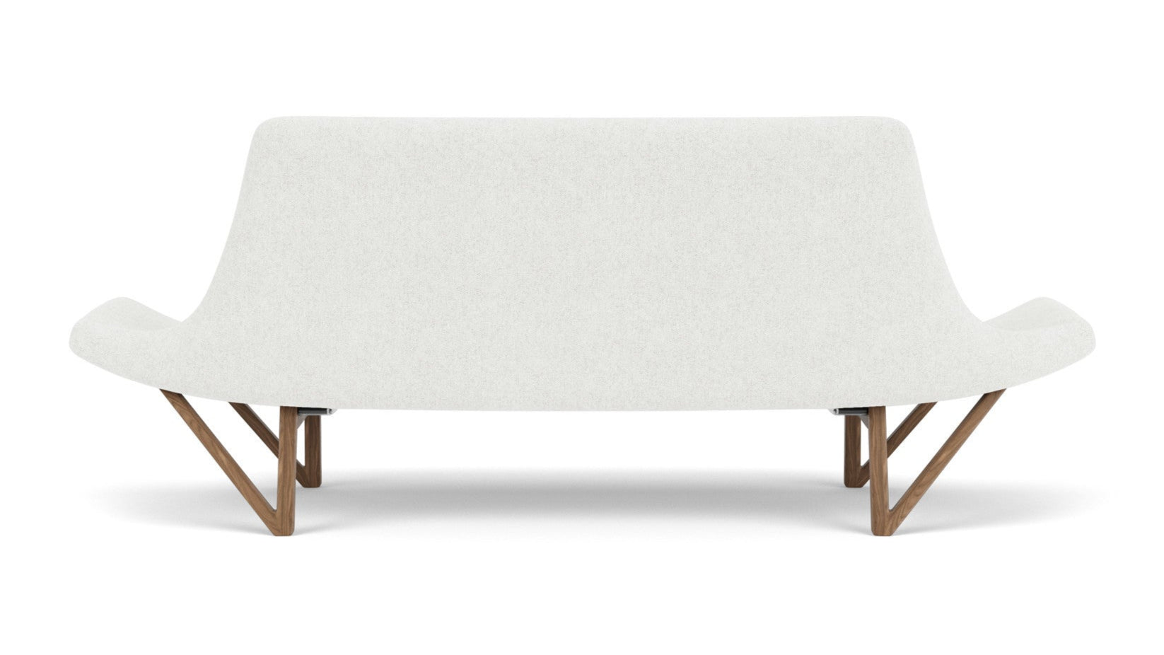 Sofa PAGODE hellgrau mit Nussbaumfuß